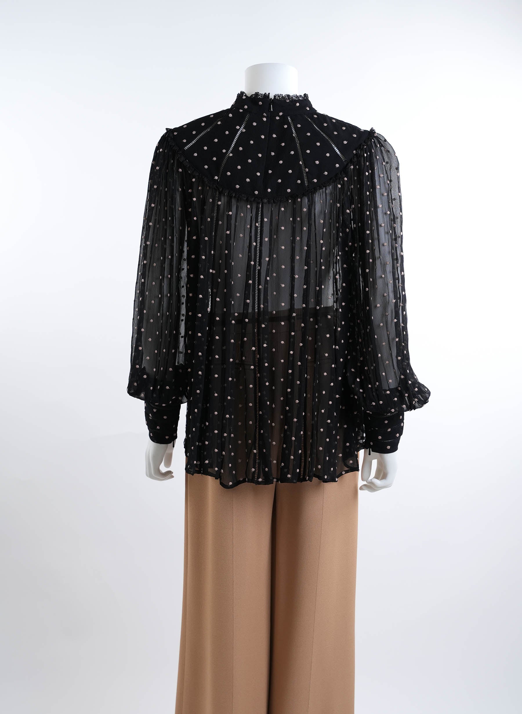 Zimmermann Silk Polka Dot Print Blouse