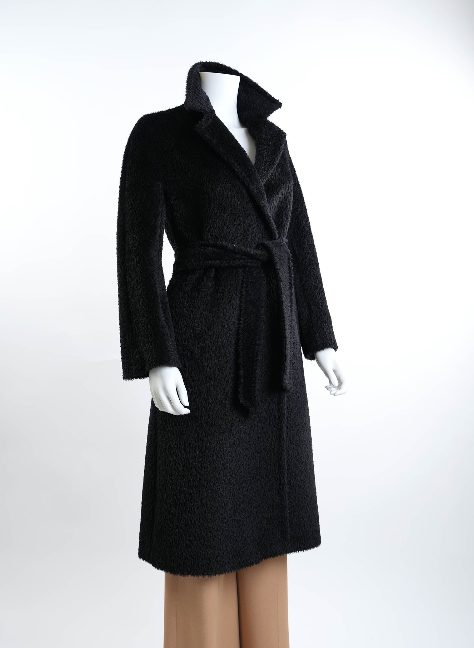 Max Mara Black Alpaca Blend Coat