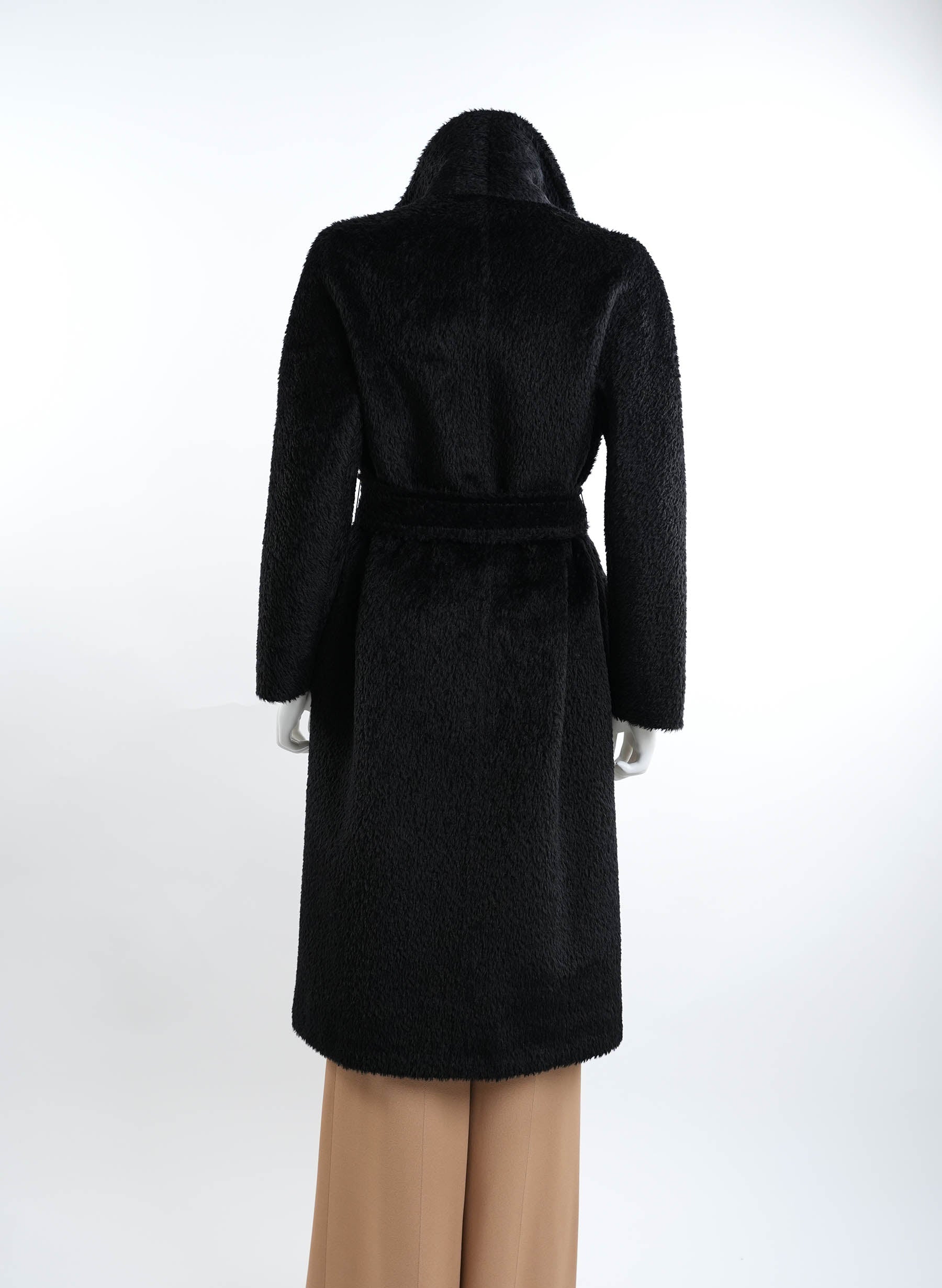 Max Mara Black Alpaca Blend Coat