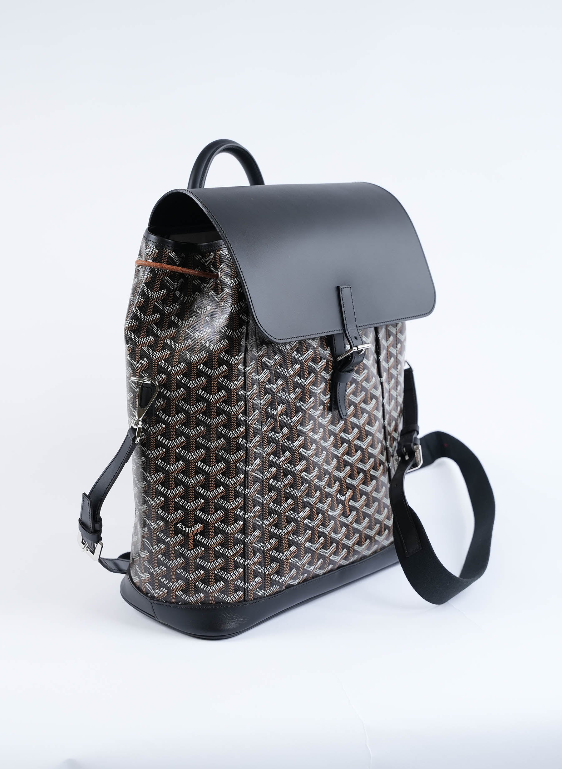 Goyard Goyardine Calfskin Alpin MM Backpack Black