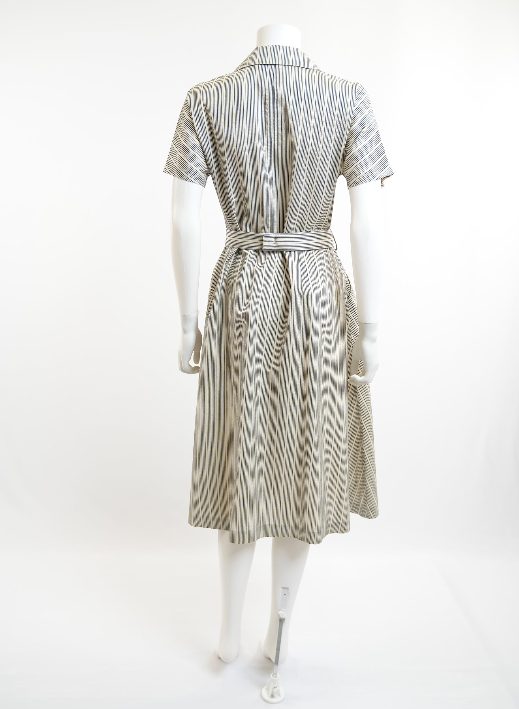 Christian Dior Striped Belt Dress
