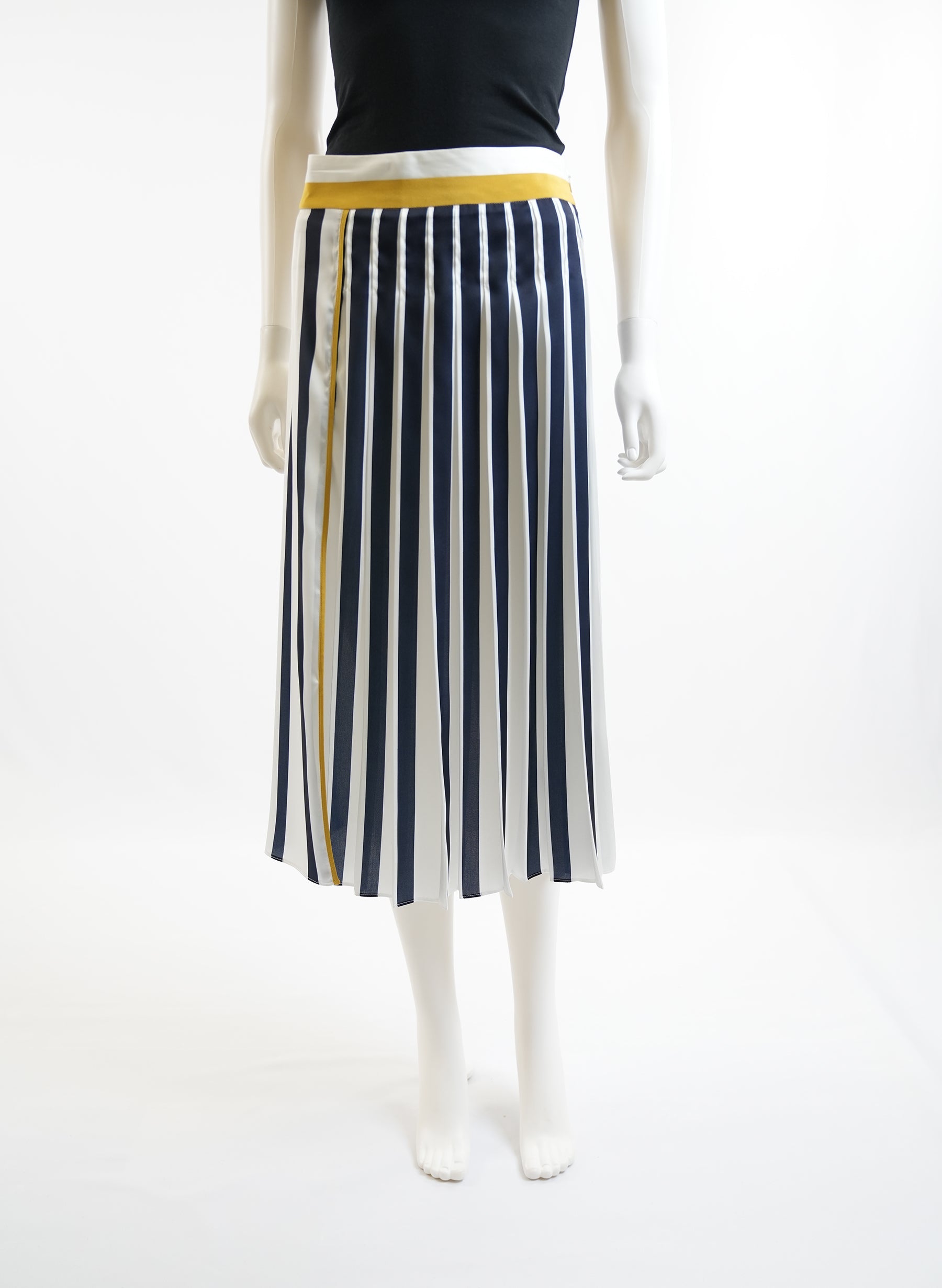 Victoria Beckham Striped Midi Skirt