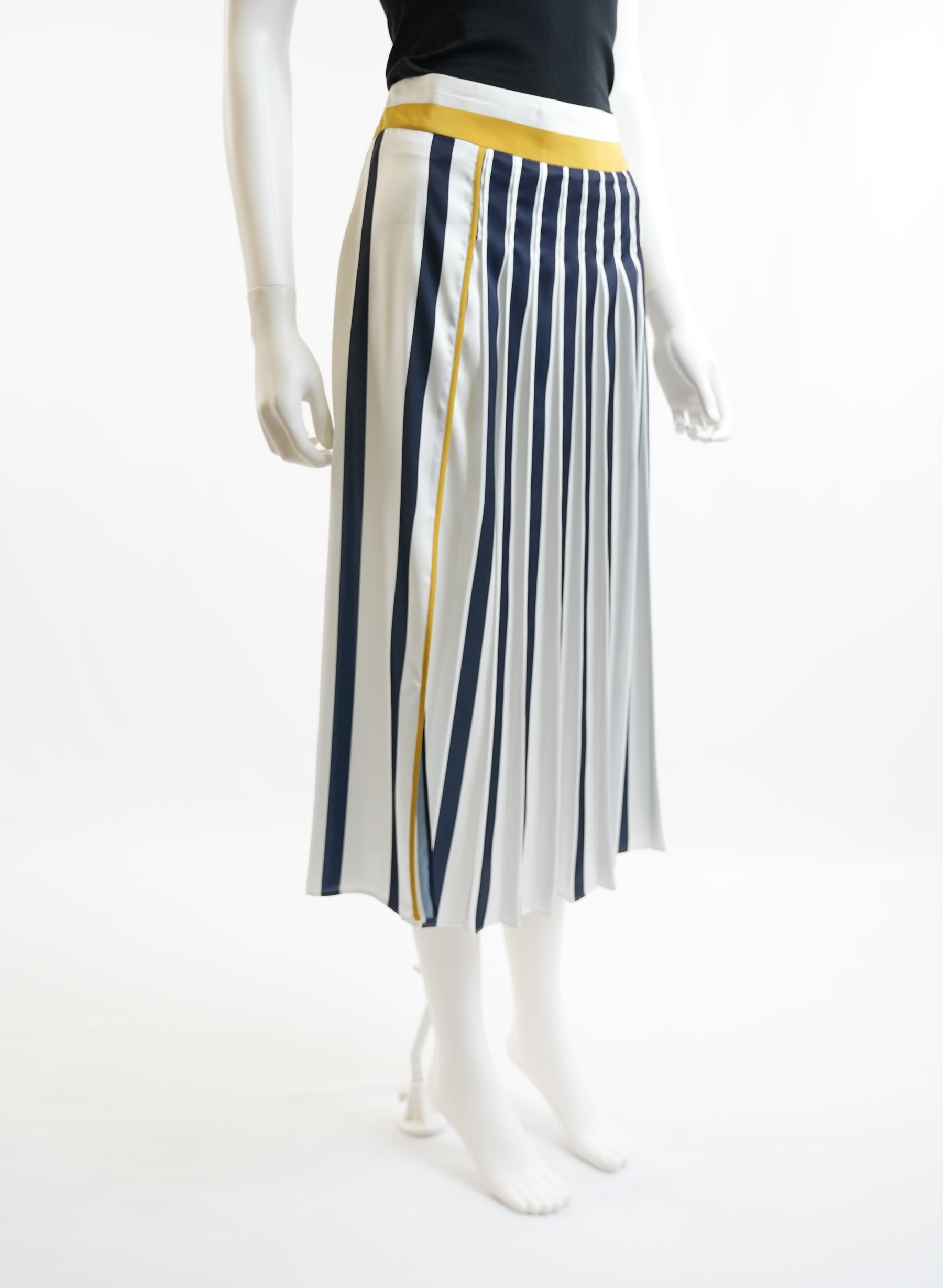 Victoria Beckham Striped Midi Skirt