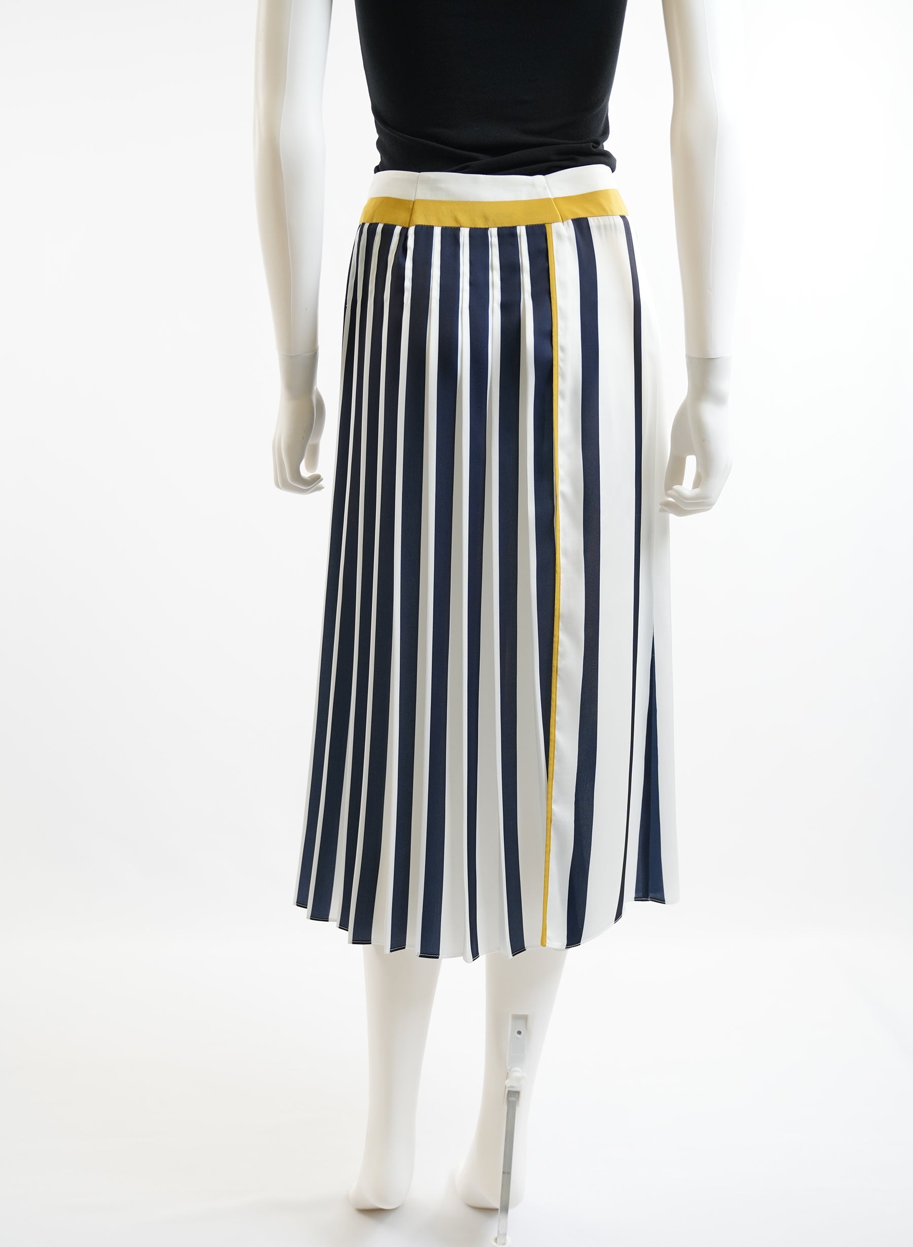 Victoria Beckham Striped Midi Skirt