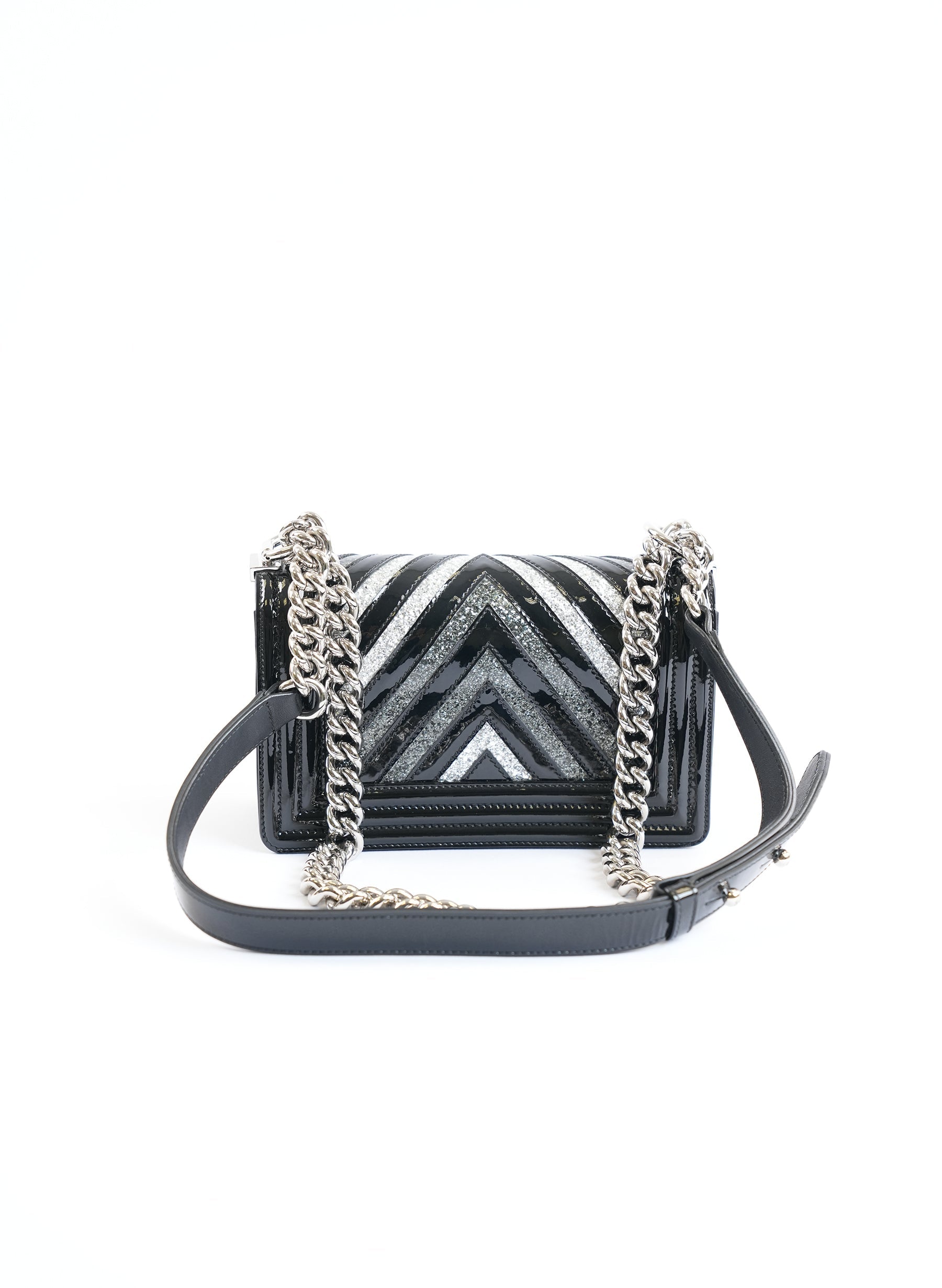 Chanel Patent Glitter Chevron Bag