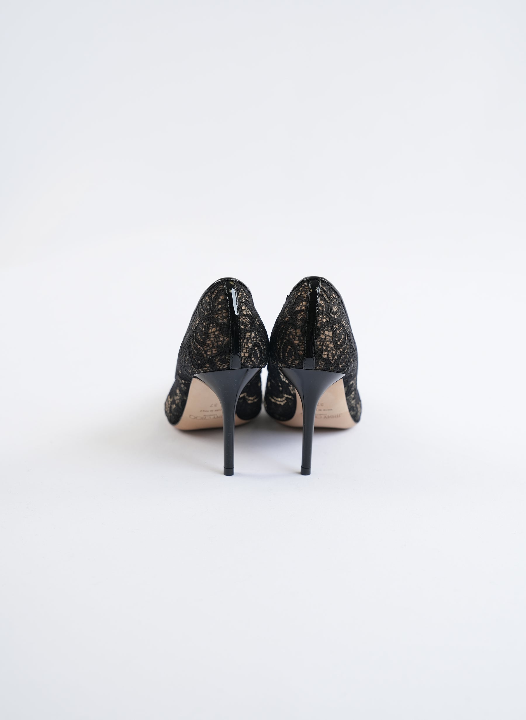 Jimmy Choo Black Lace Pointy Toe Pumps