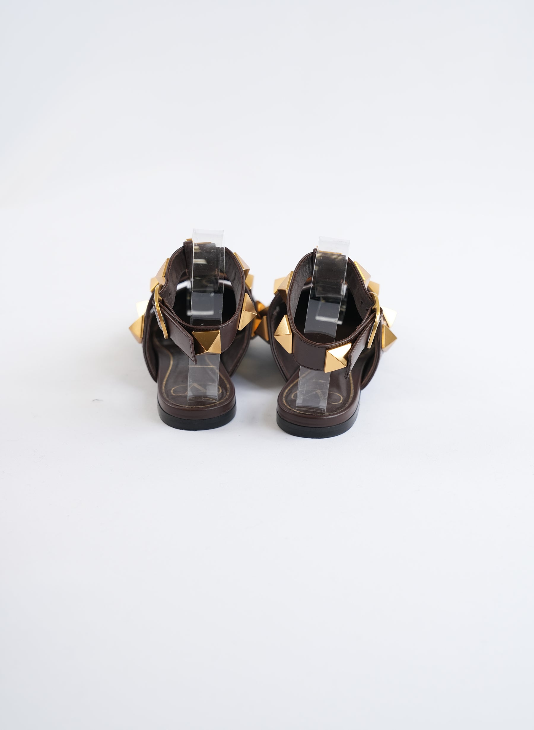 Valentino Stud Leather Point Toe Flats