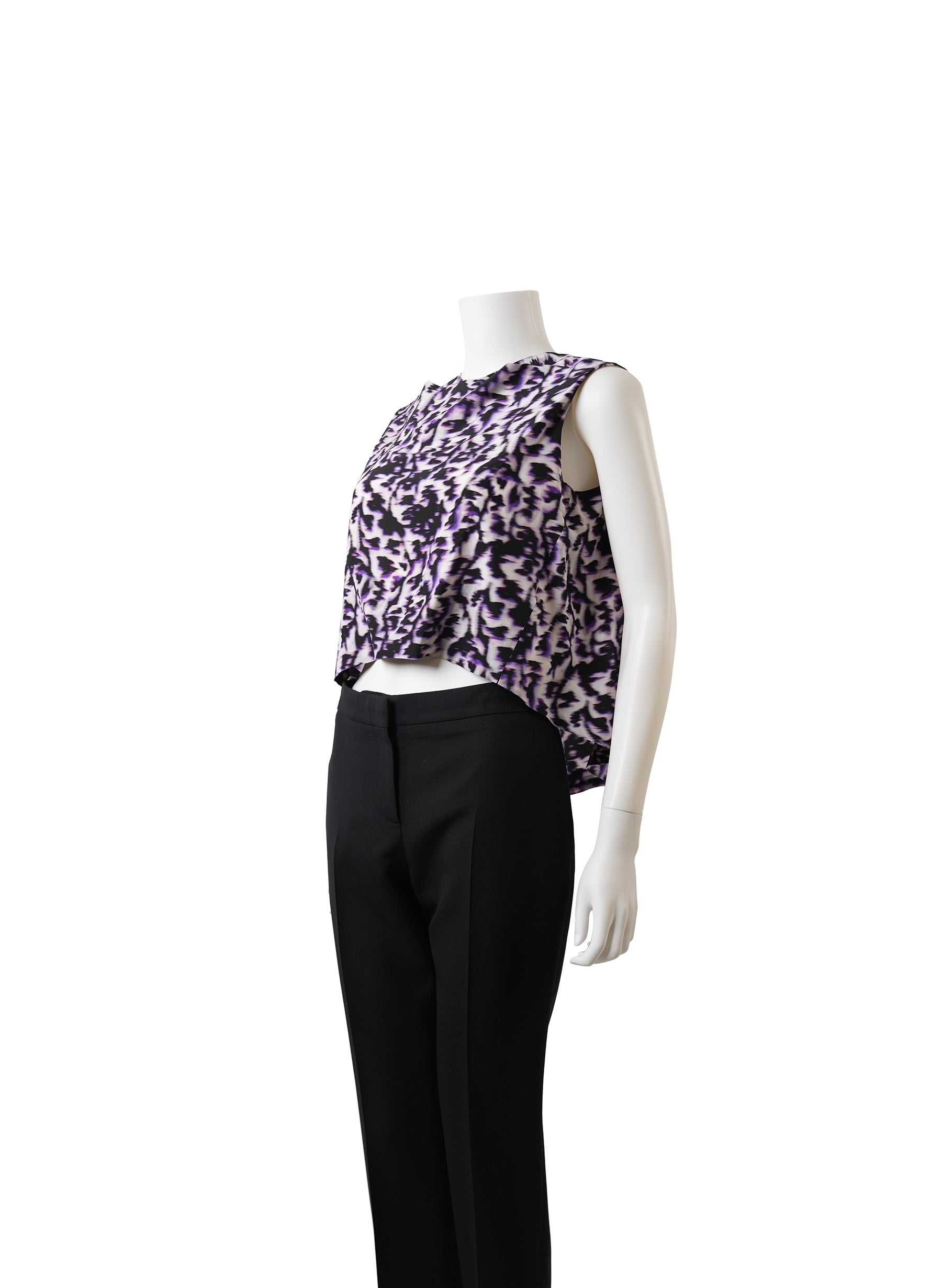 Balenciaga Paris Sleeveless Print Blouse