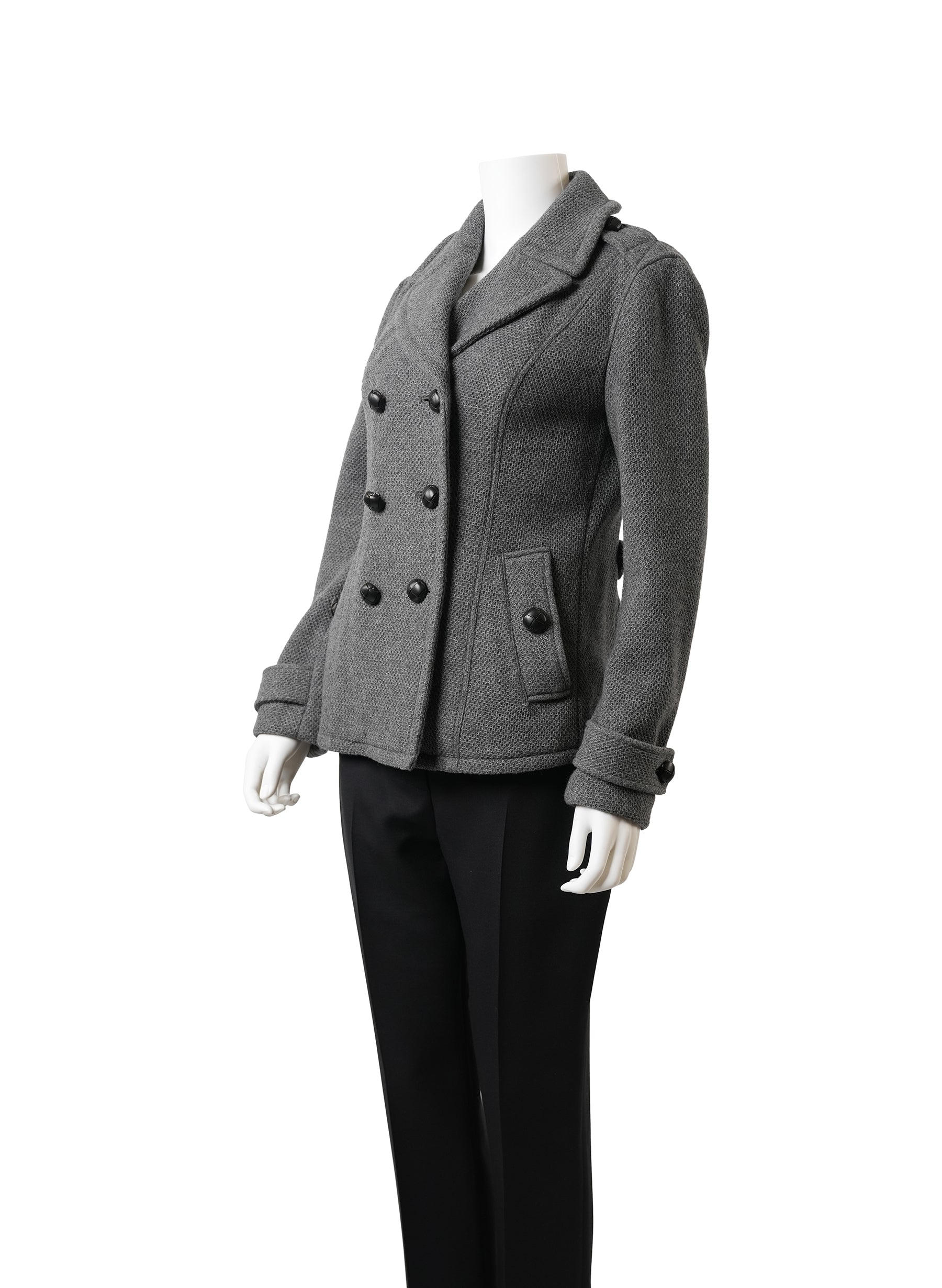 Burberry Grey Wool Coat