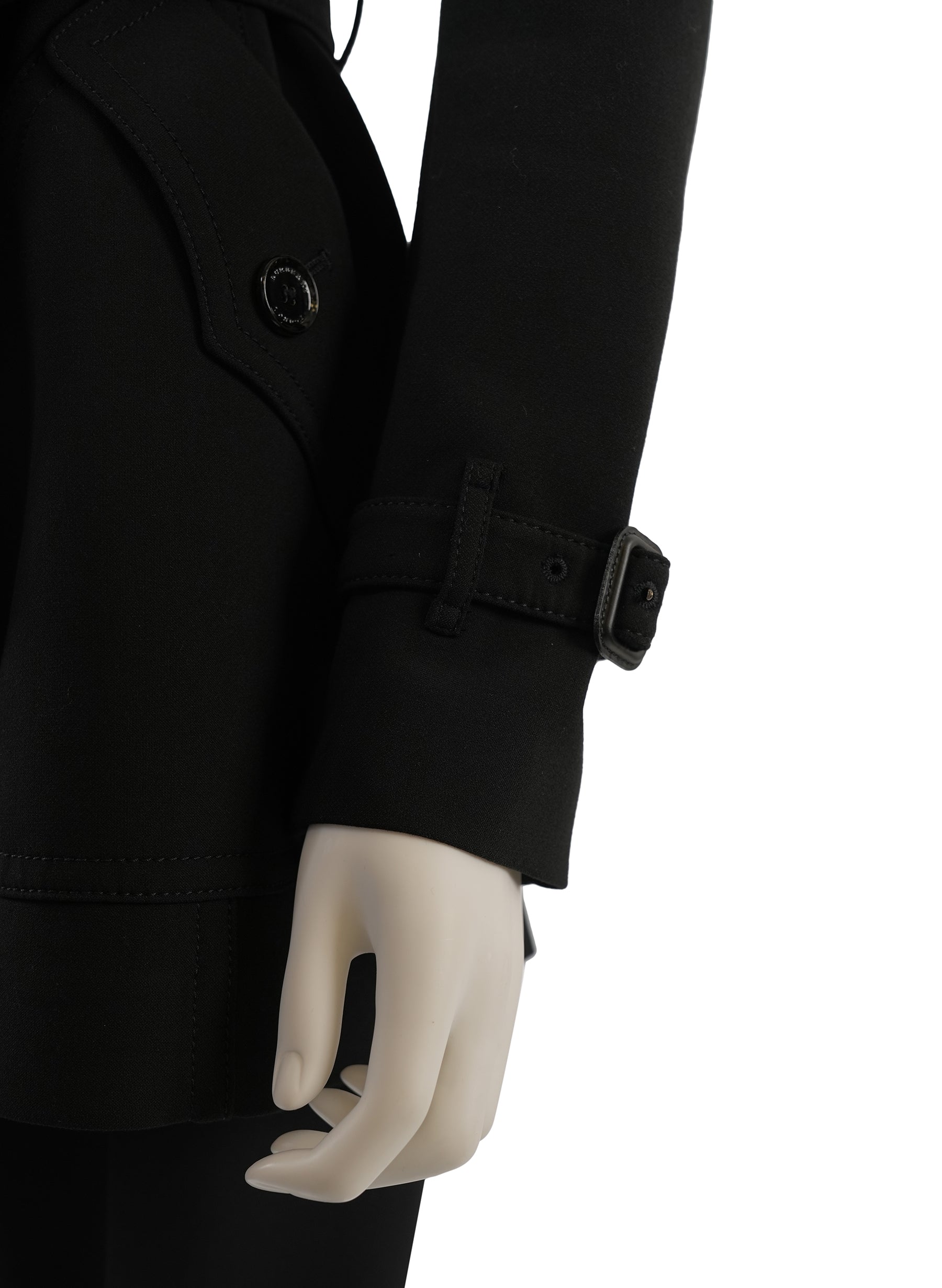 Burberry Black Wool Belted Coat