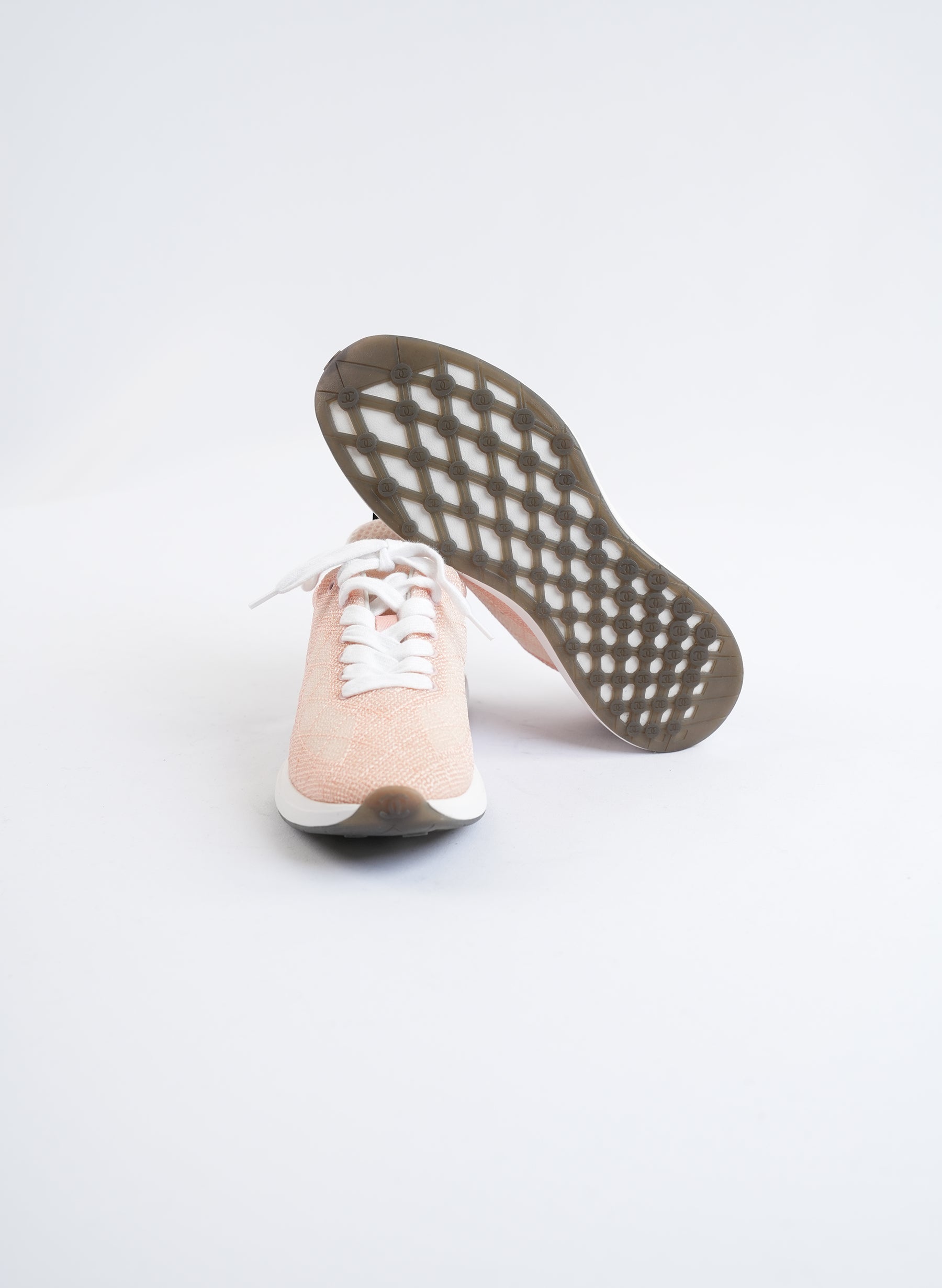 Chanel Embroidered Mesh Low Top Sneakers