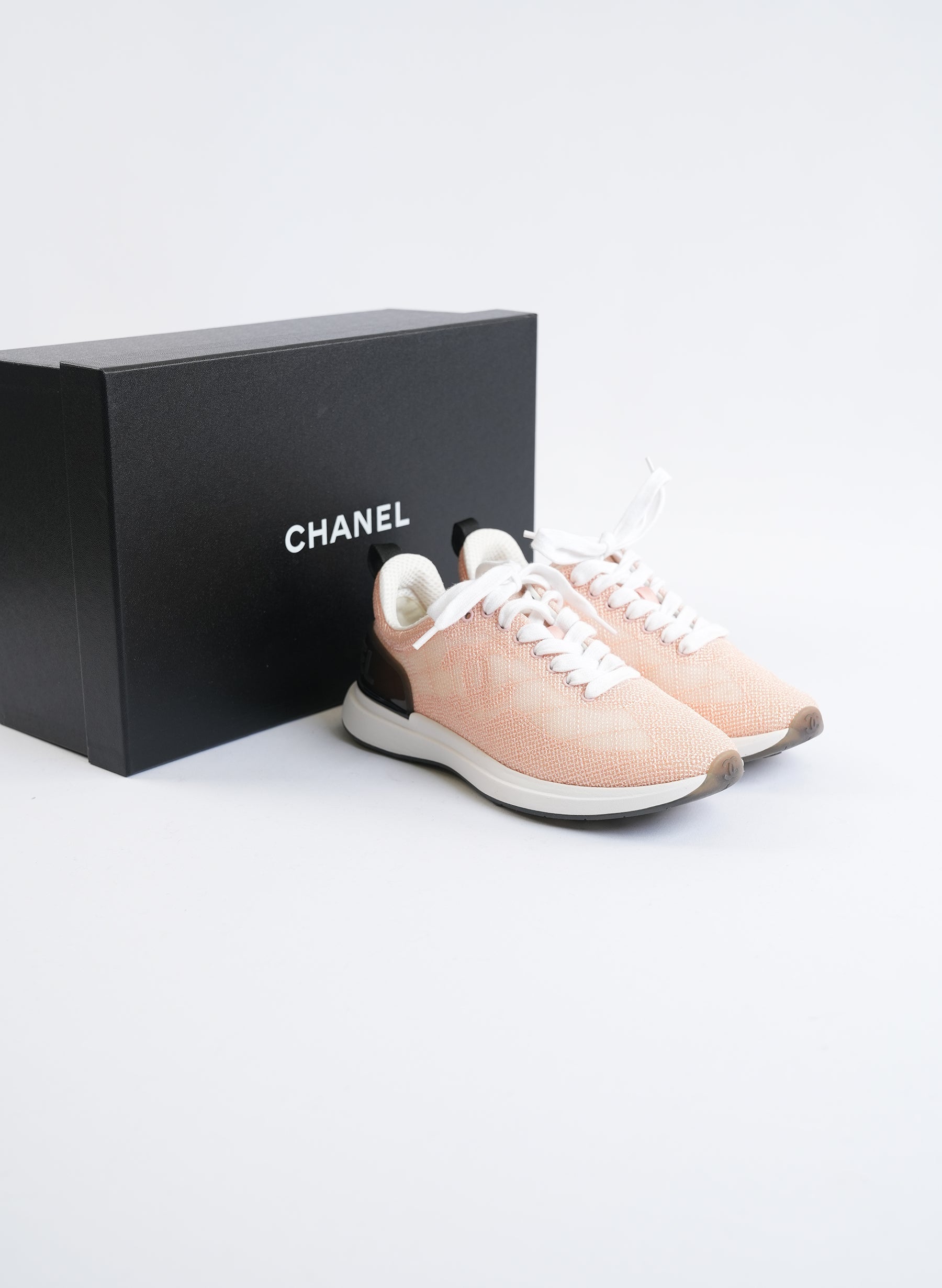 Chanel Embroidered Mesh Low Top Sneakers