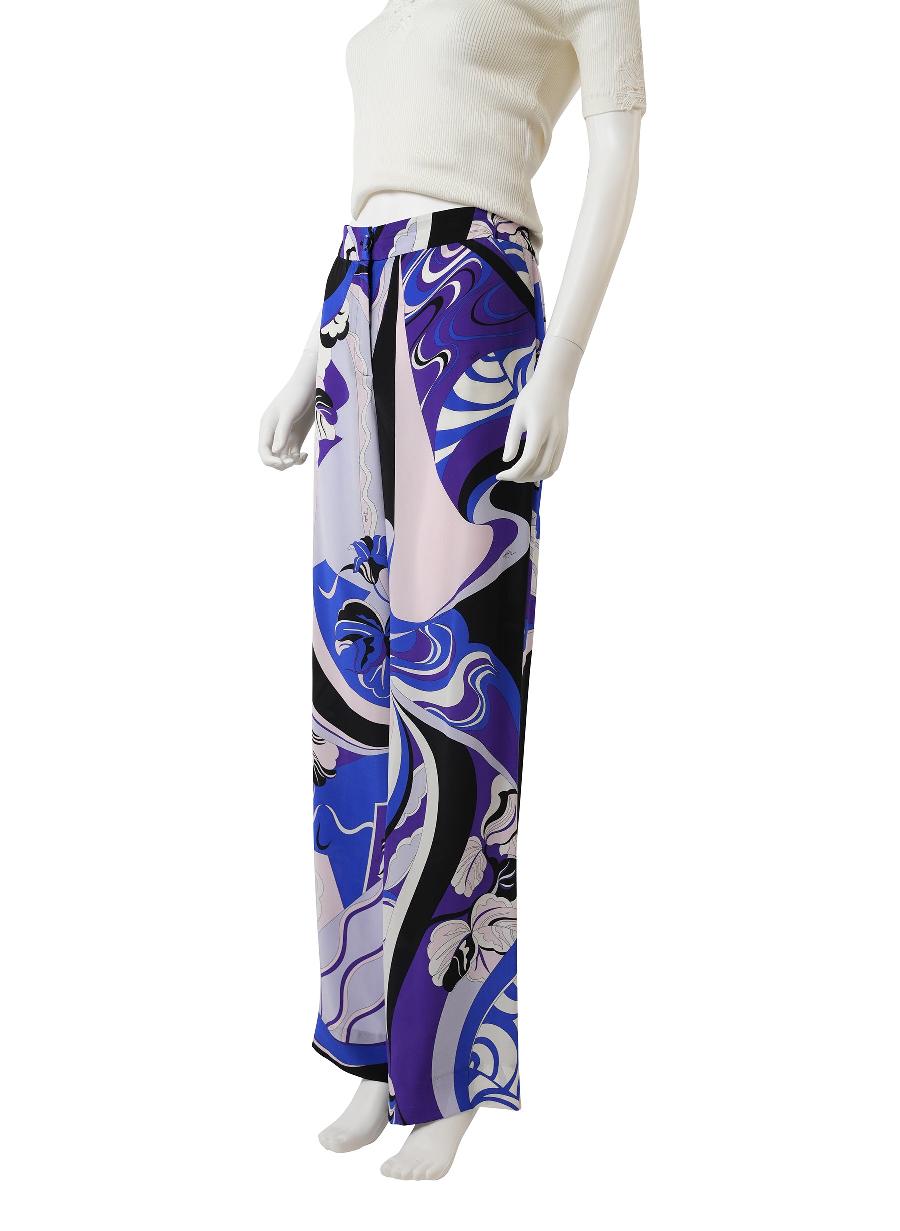 Emilio Pucci Printed Silk Crepe De Chine Wide-Leg Pants