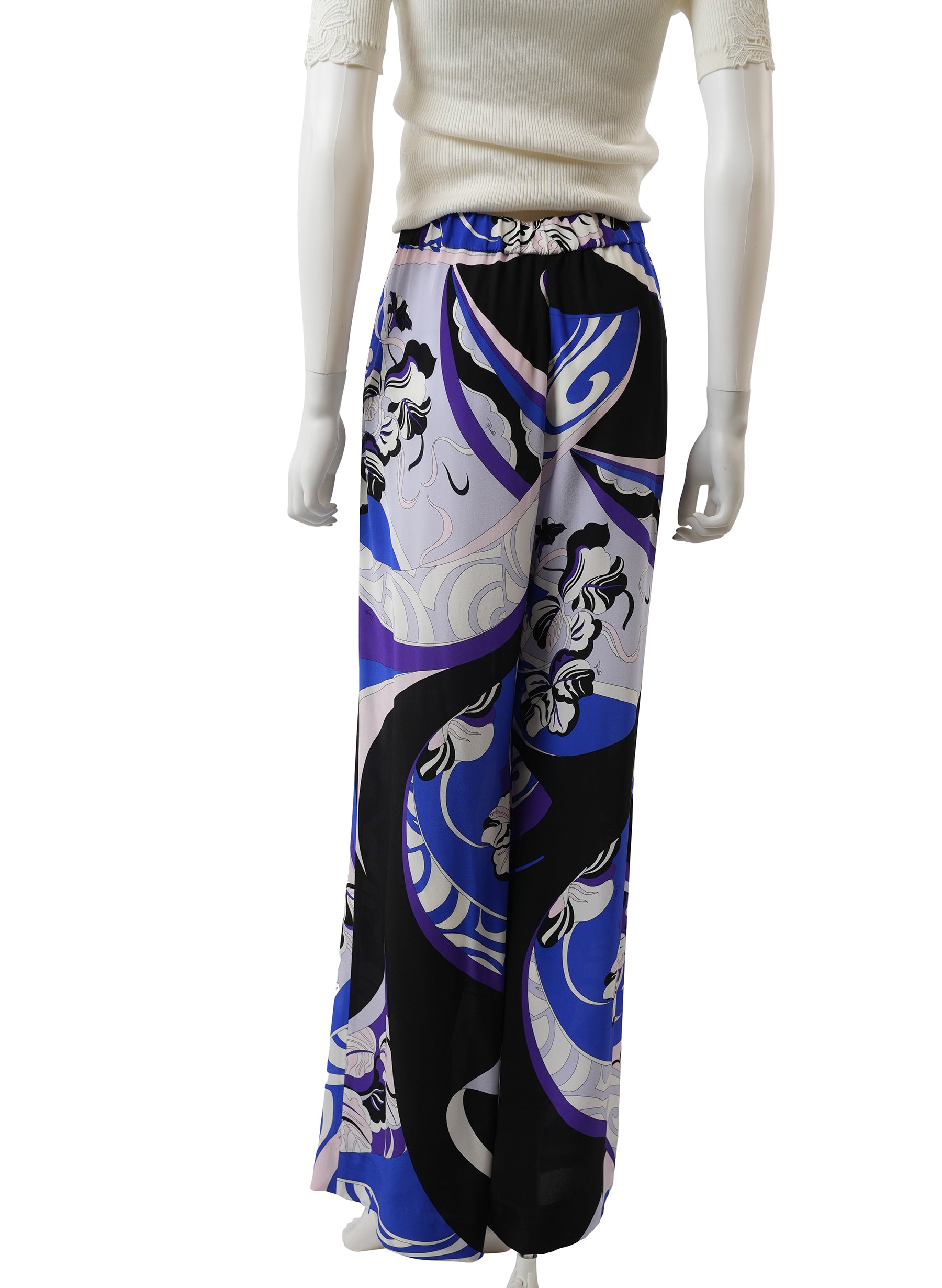 Emilio Pucci Printed Silk Crepe De Chine Wide-Leg Pants