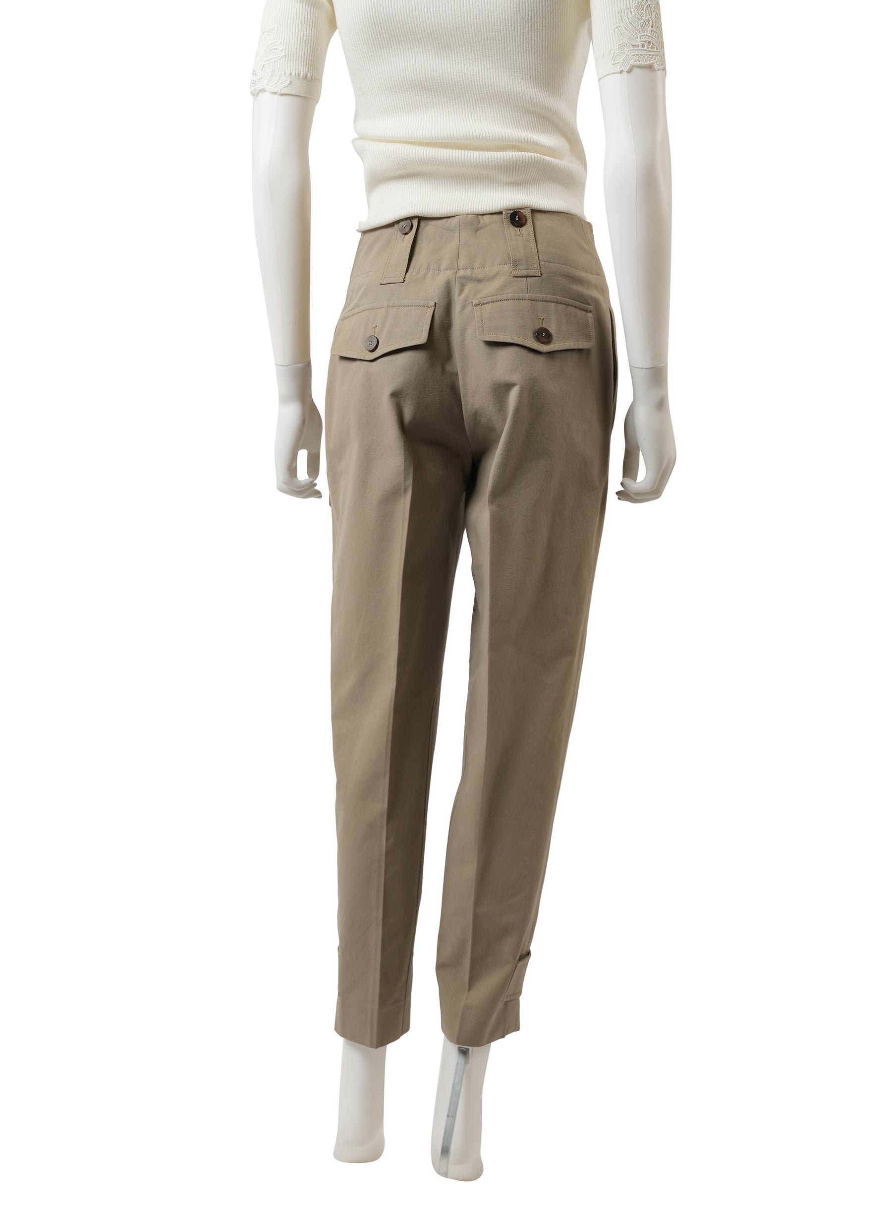 Chloe Khaki Canvas Cargo Trousers