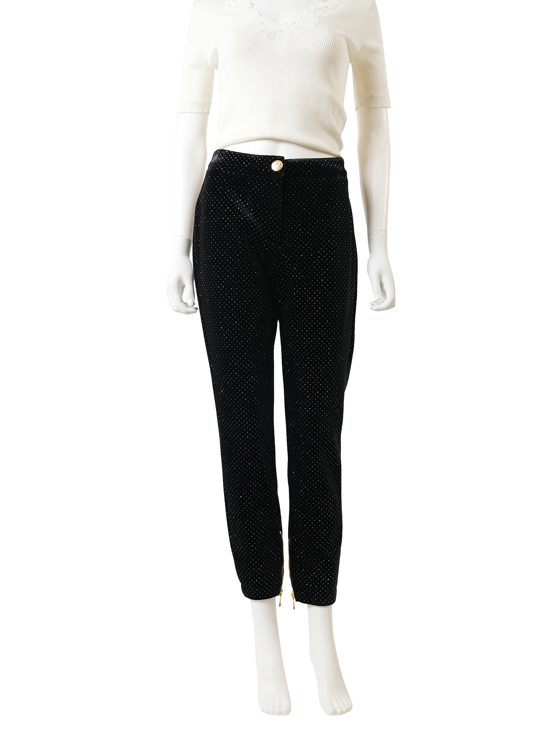 Balmain Black Velvet Pants