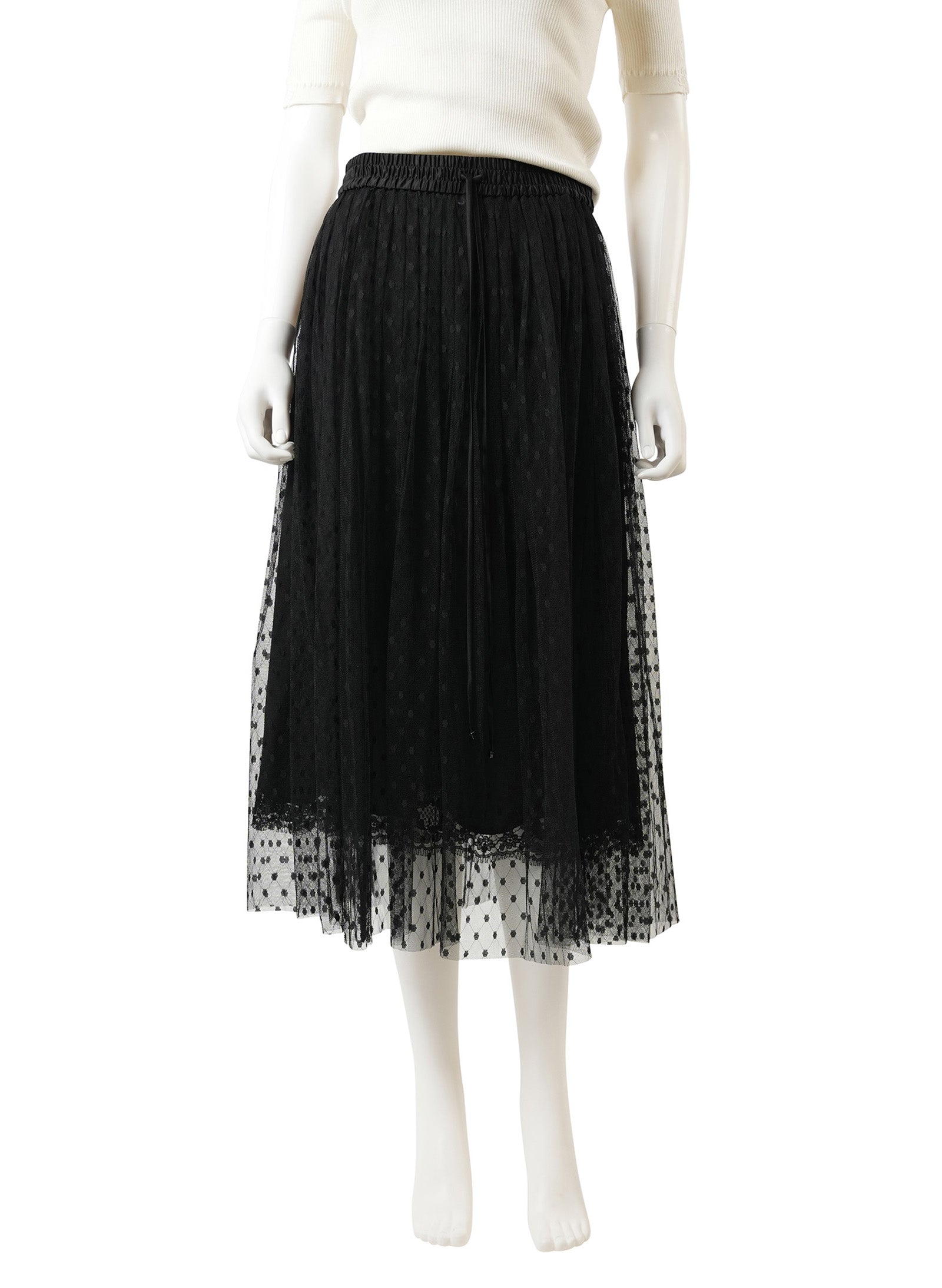 Dolce and Gabbana Tulle Point D'esprit Midi Skirt