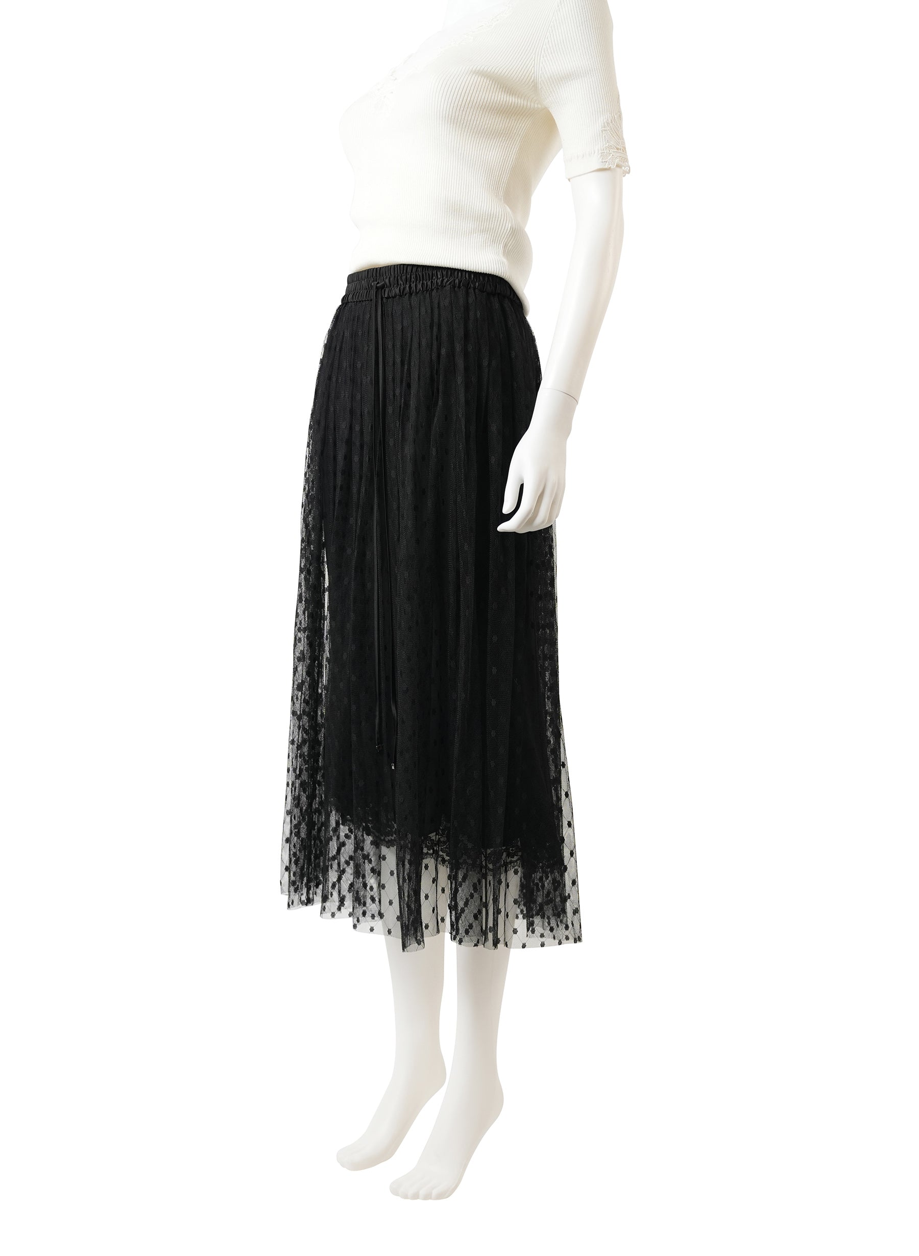 Dolce and Gabbana Tulle Point D'esprit Midi Skirt