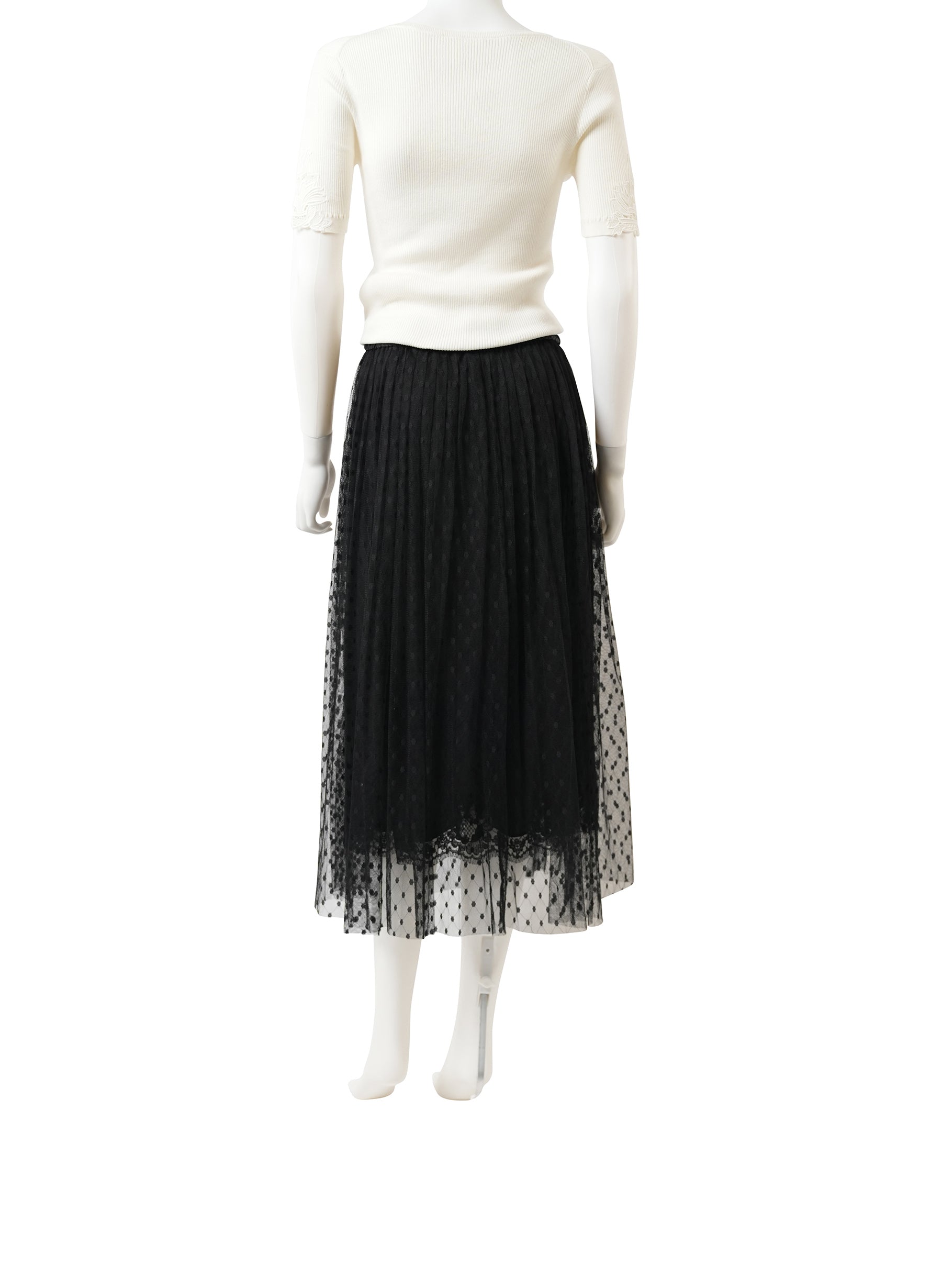 Dolce and Gabbana Tulle Point D'esprit Midi Skirt