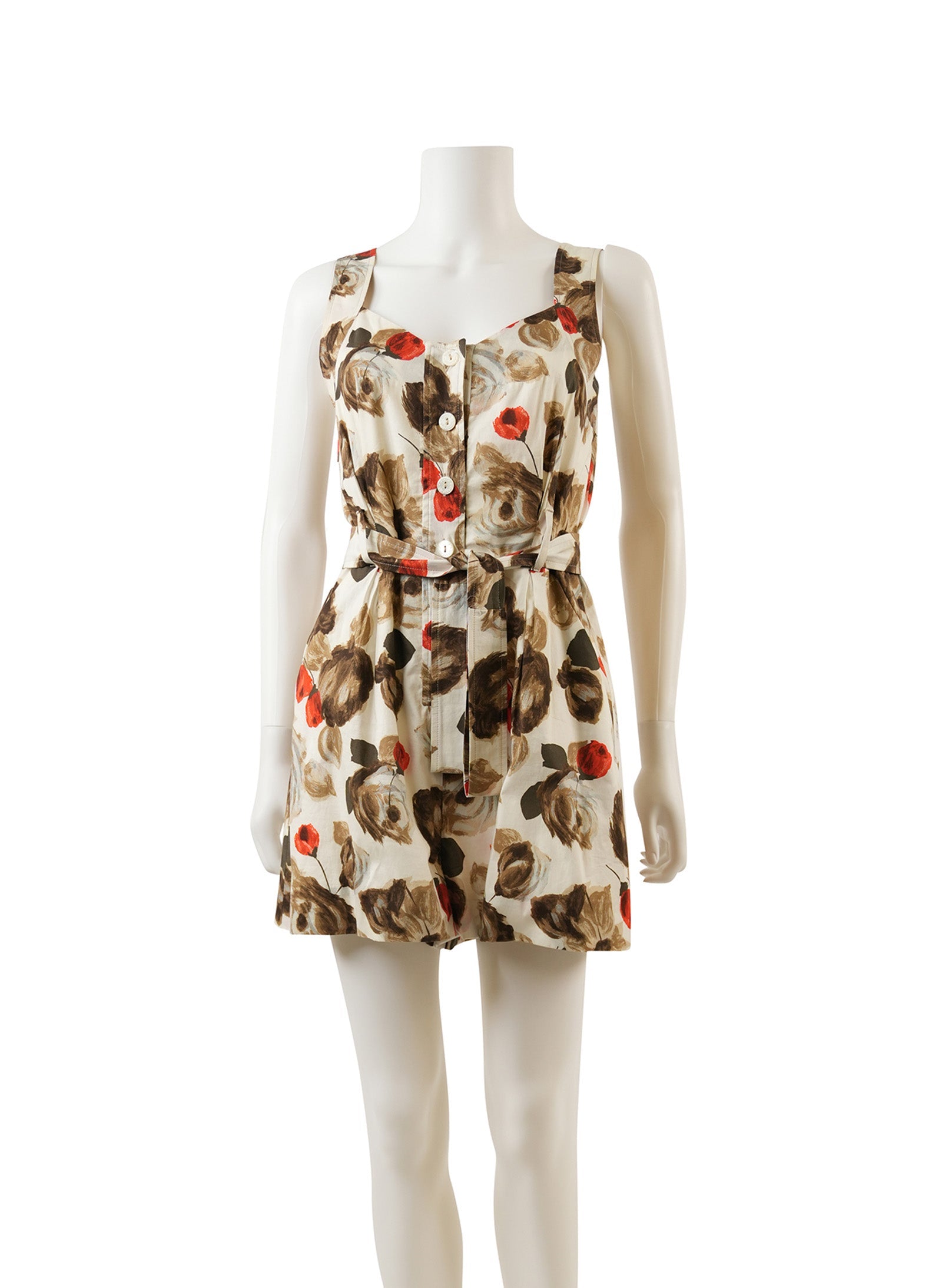 Dolce and Gabbana Playsuit Muted Floral Sleeveless Lined