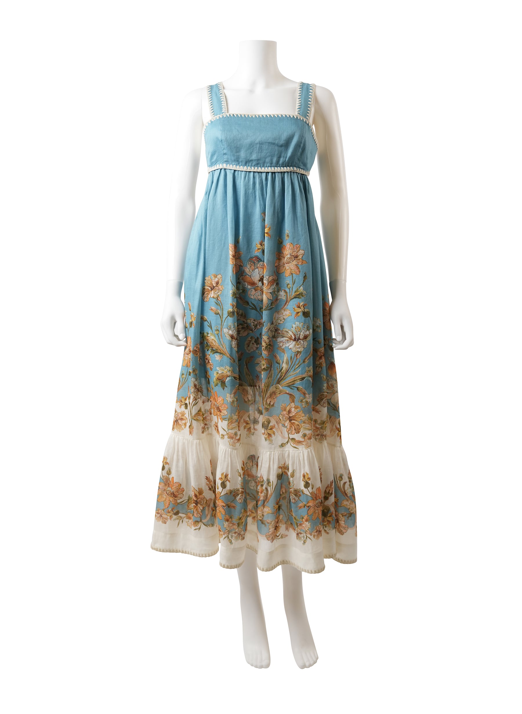 Zimmermann Chintz Floral Tiered Midi-Dress