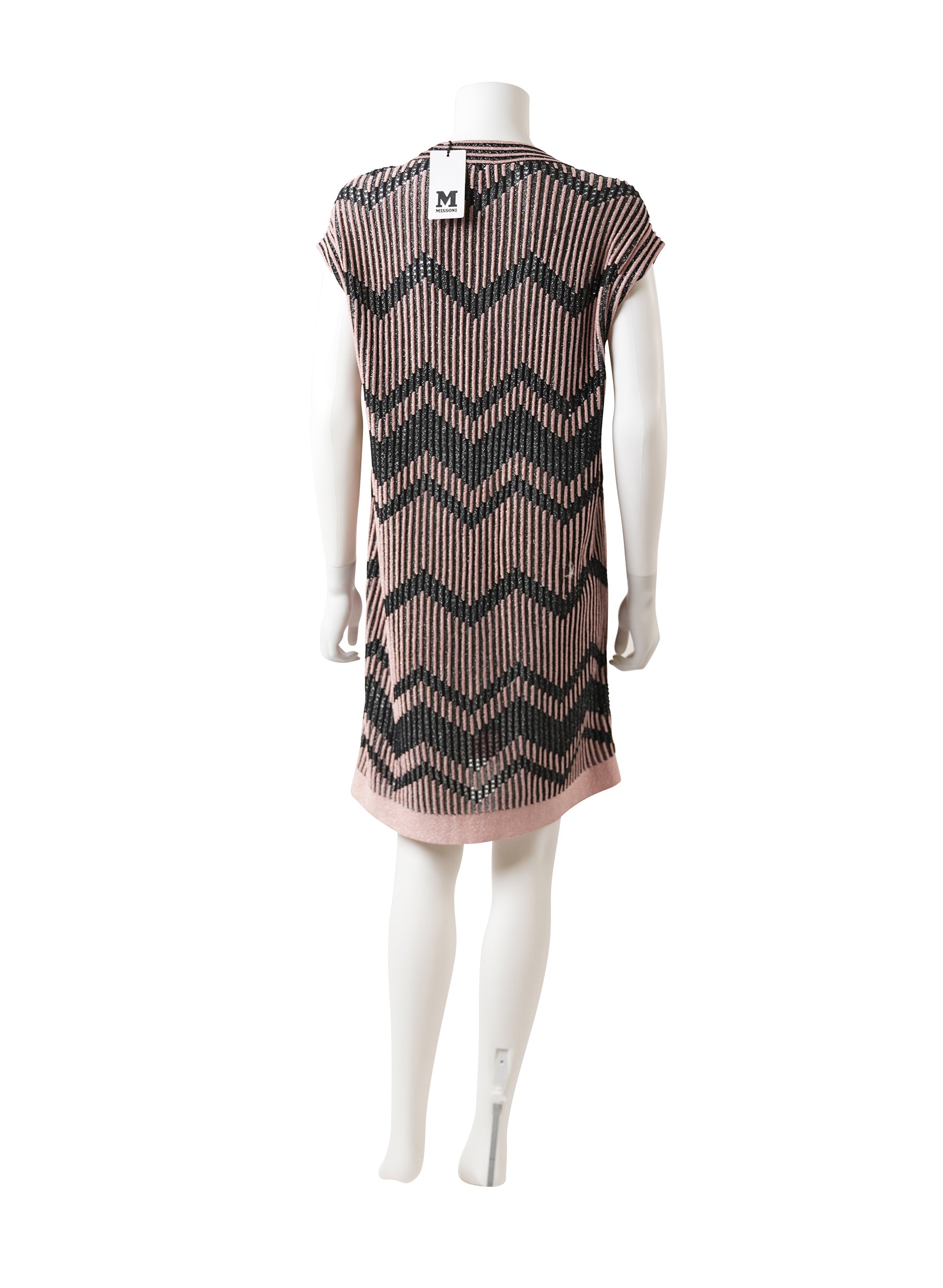 M Missoni Chevron Pattern Lurex Knit Mini Dress