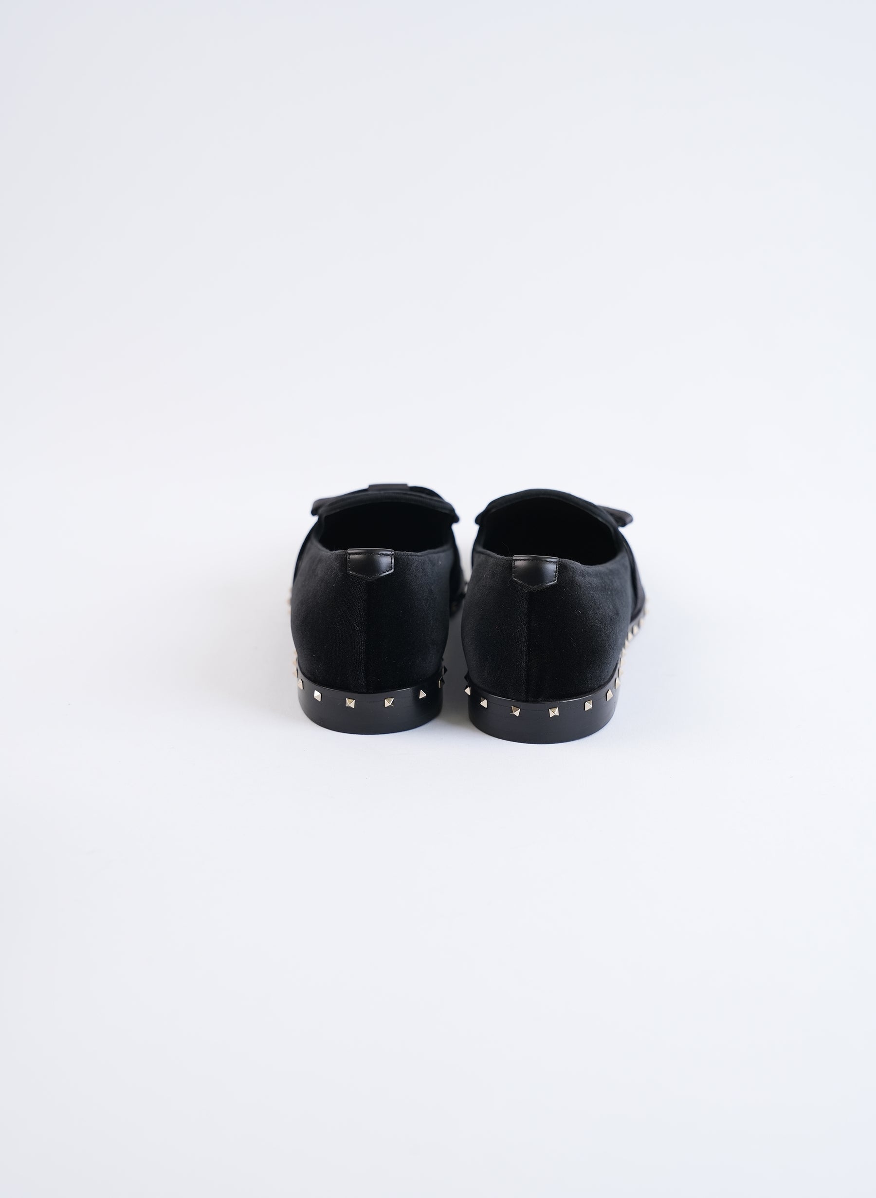 Valentino Rockstud Black Velvet Loafer