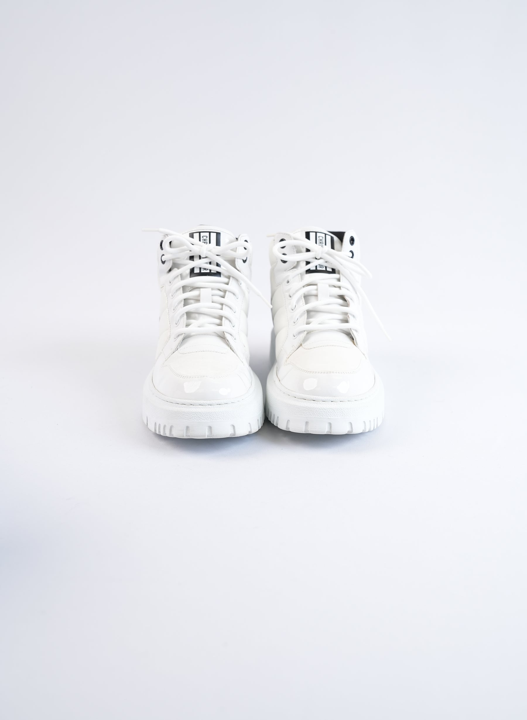 Christian Dior D Player Nylon & Patent Leather High Top Sneakers