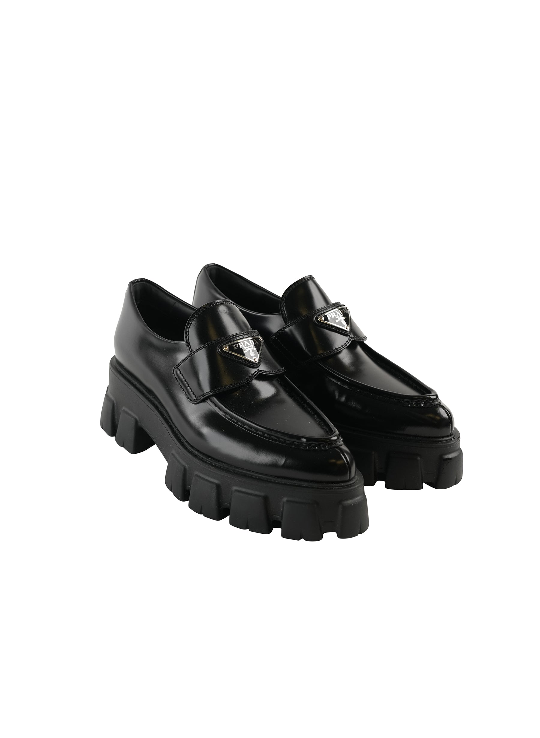 Prada Monolith Platform Leather Loafers