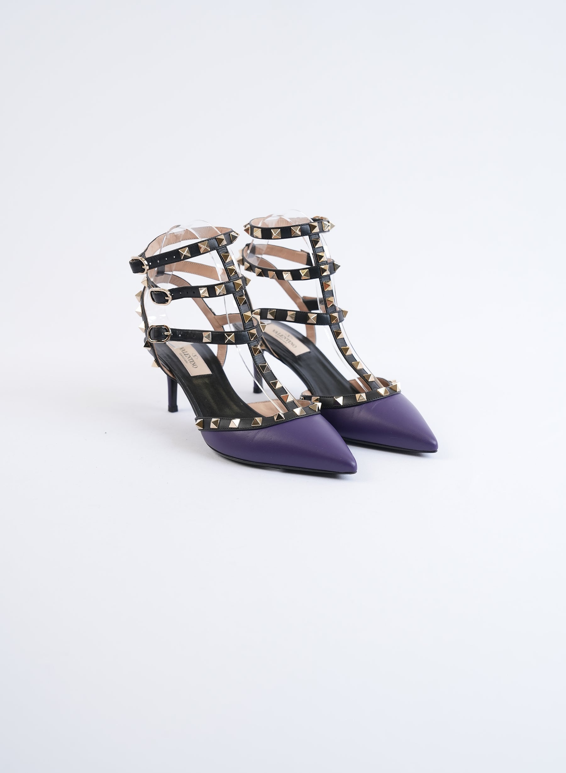 Valentino Rockstud Ankle Strap Heel Pumps