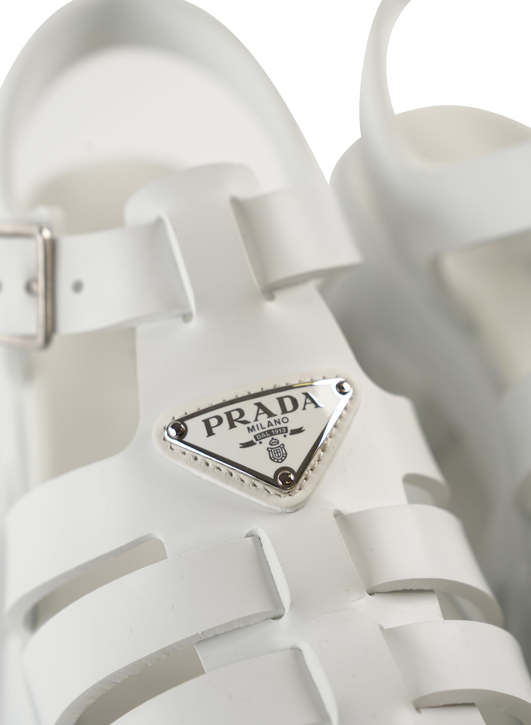 Prada Monolith Logo Platform Sandals