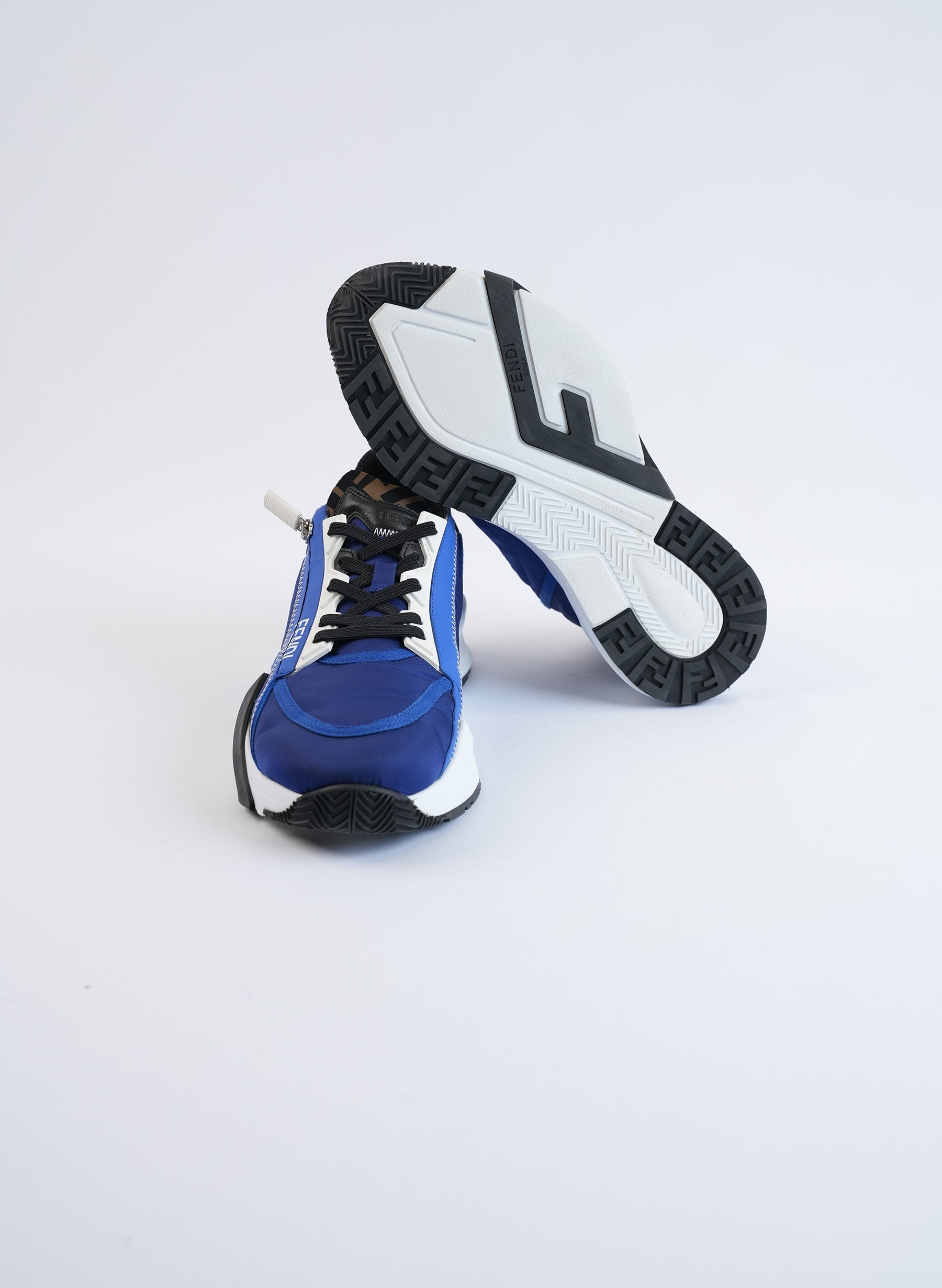 Fendi Blue Nylon Sneakers