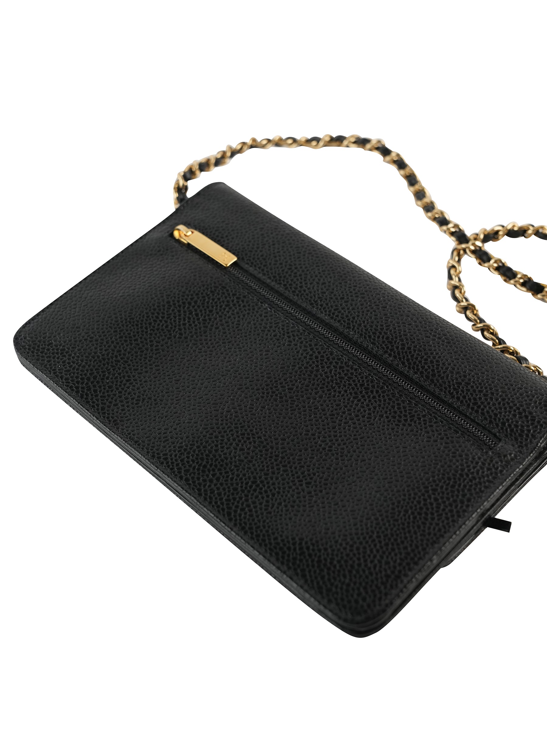 Chanel Caviar Timeless CC Wallet on Chain WOC Black