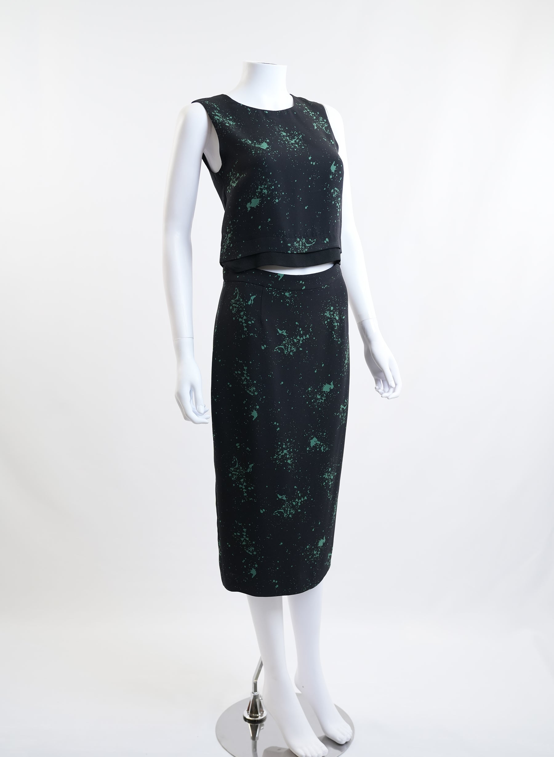 A.L.C Splatter Neon Two Piece Skirt Set