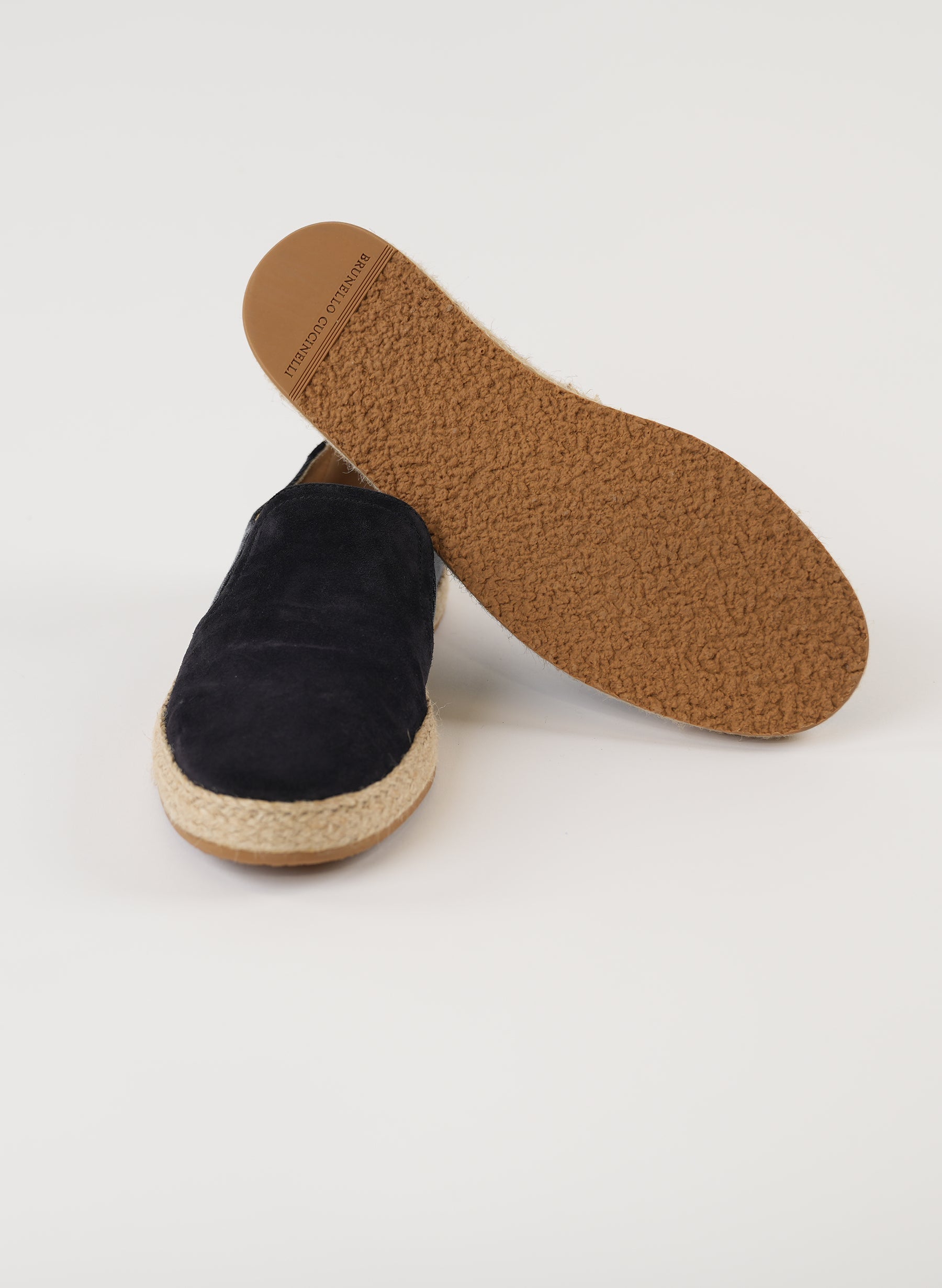 Brunello Cucinelli Navy Suede Espadrilles