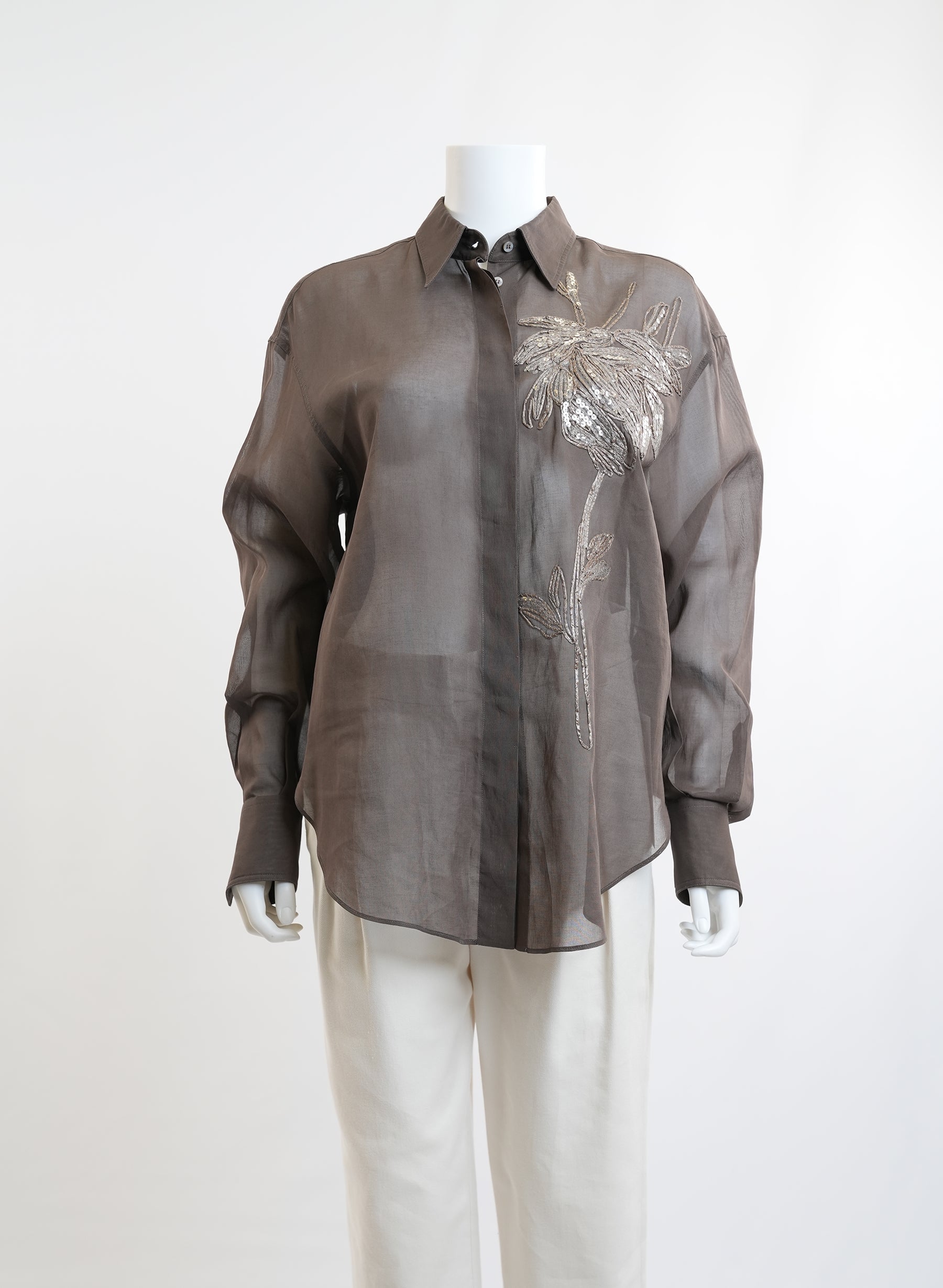 Brunello Cucinelli Embroidered Button Down