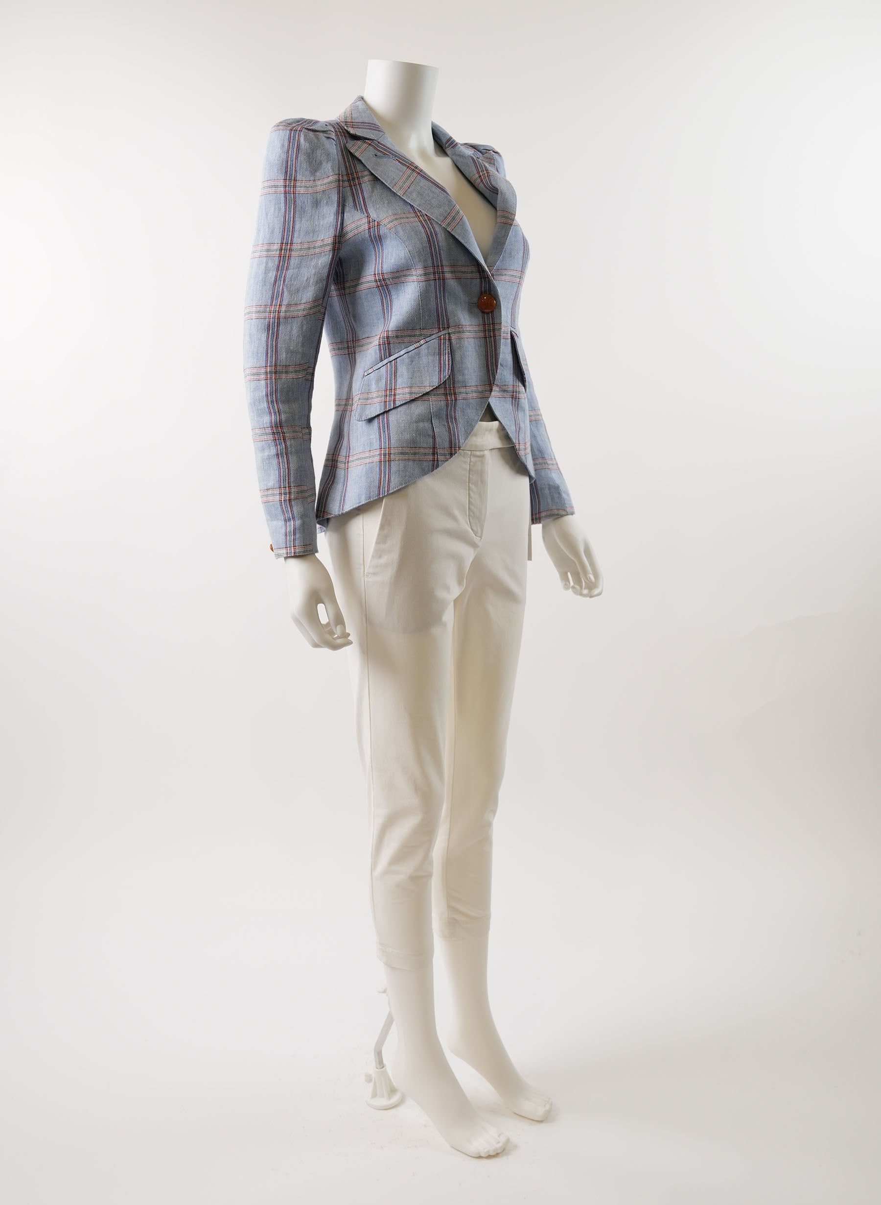 Smythe Plaid Print Blazer