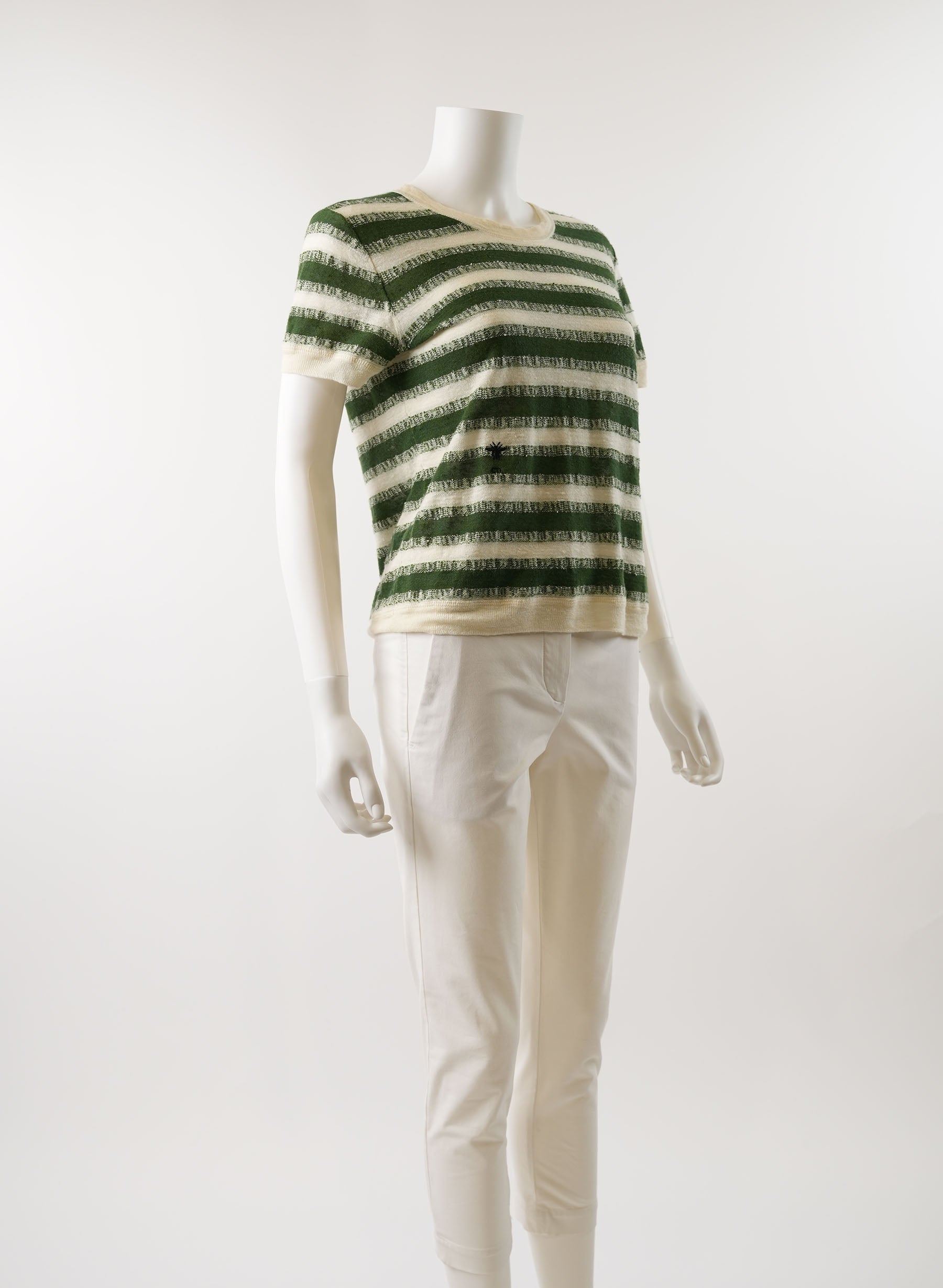 Christian Dior Striped Linen Cashmere Blend Top