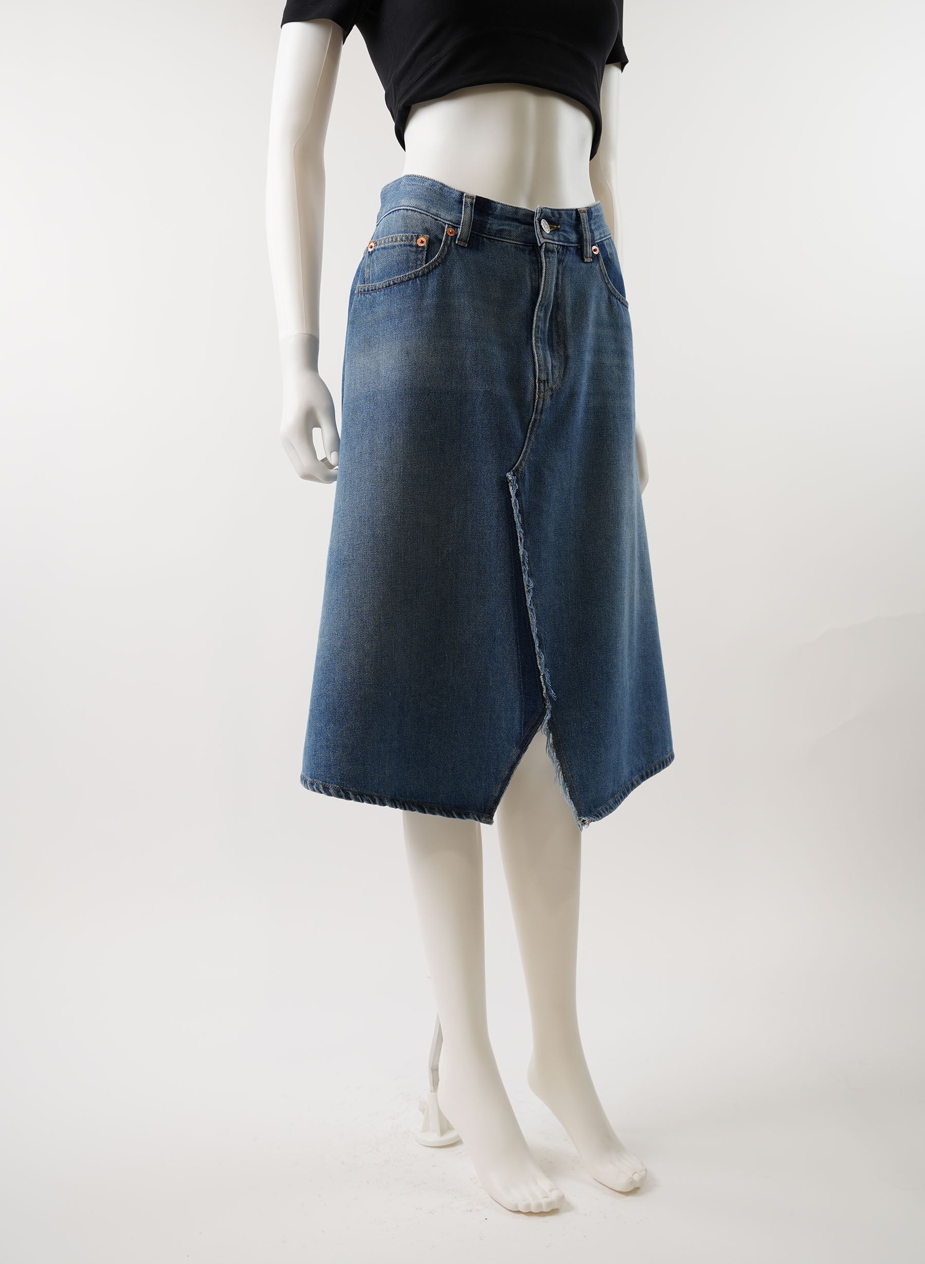 MM6 Maison Margiela High-Waisted A-Line Denim Skirt