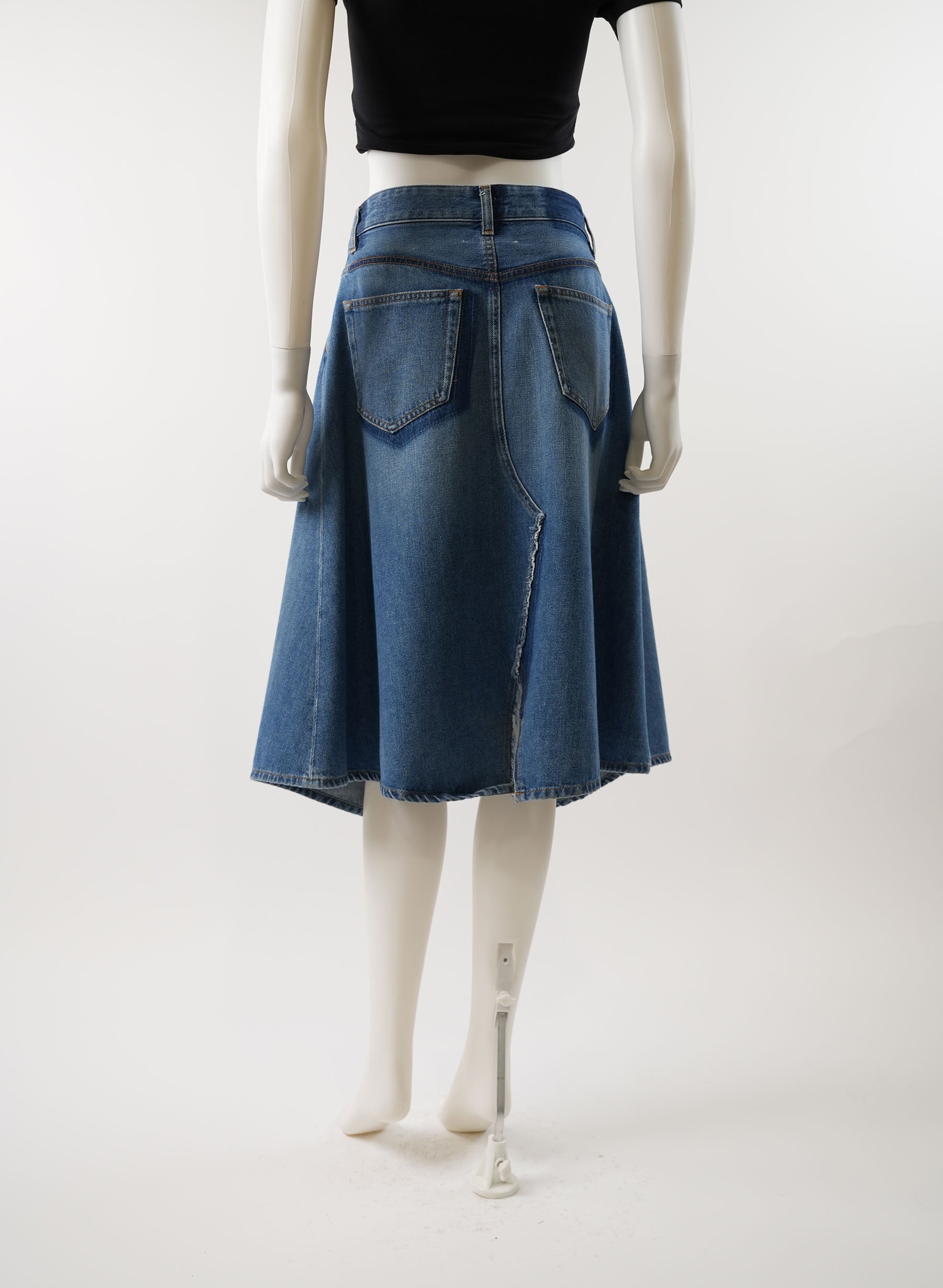 MM6 Maison Margiela High-Waisted A-Line Denim Skirt