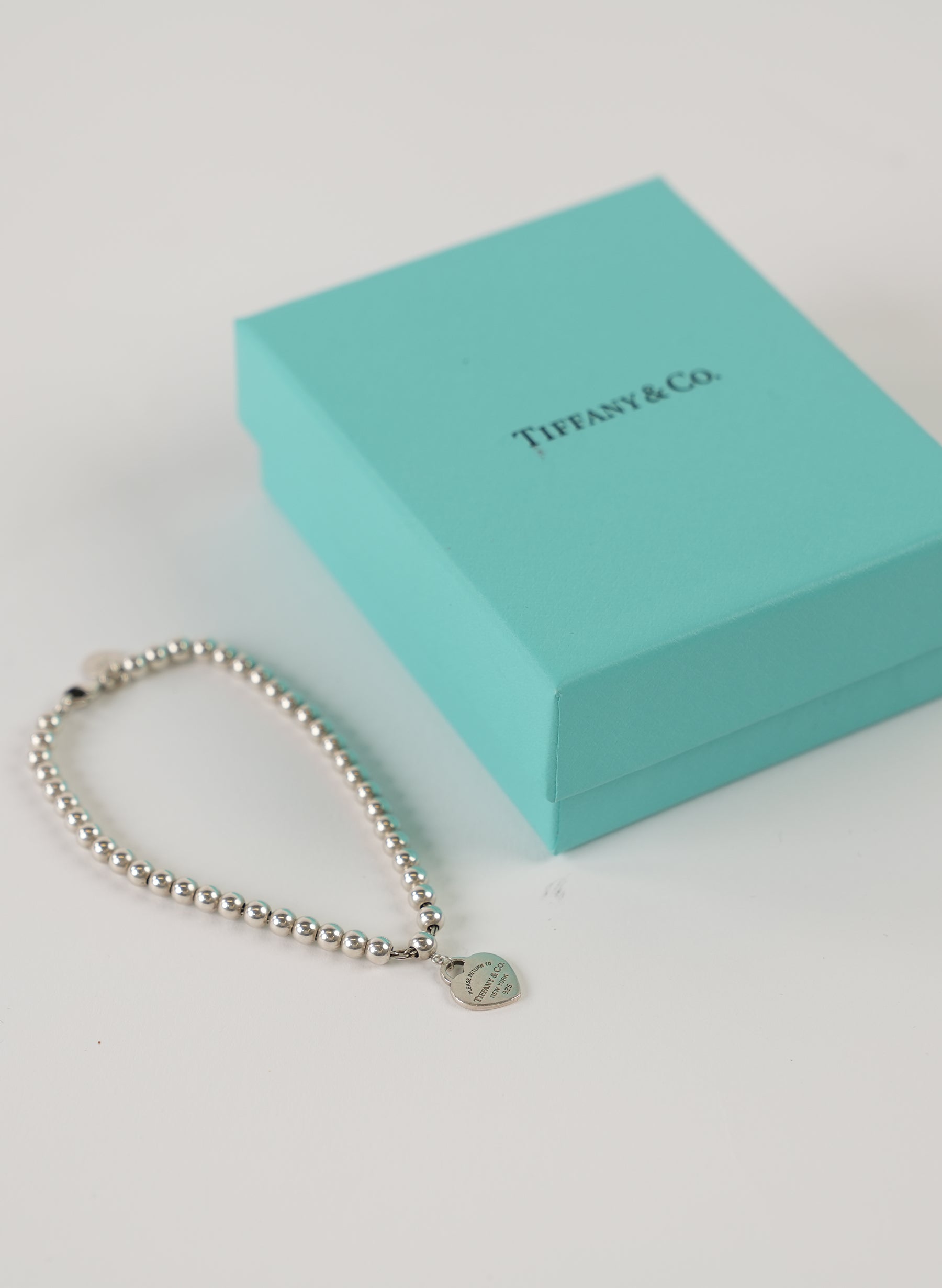 Tiffany & Co Return to Tiffany Blue Enamel Heart Tag Bead Bracelet