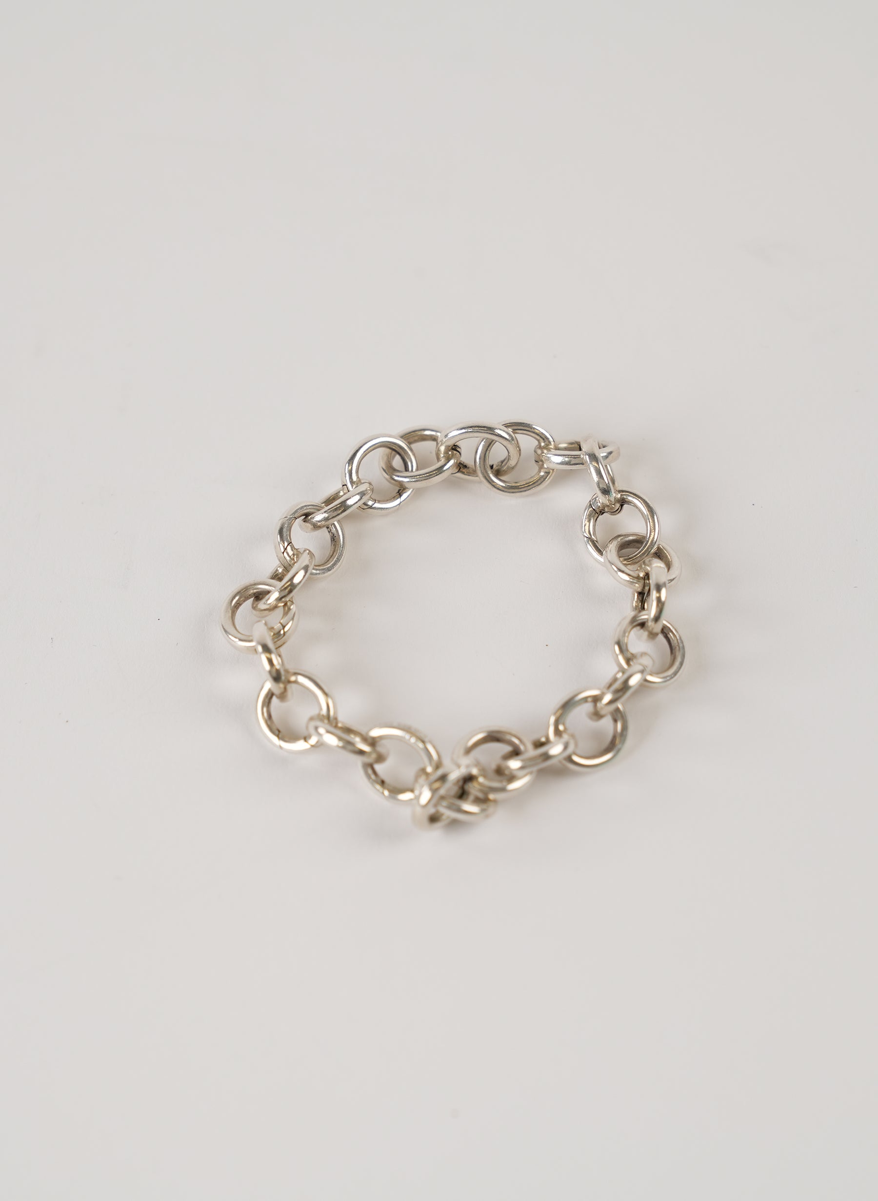 Tiffany & Co Silver Circles Link Clasp Charm Bracelet