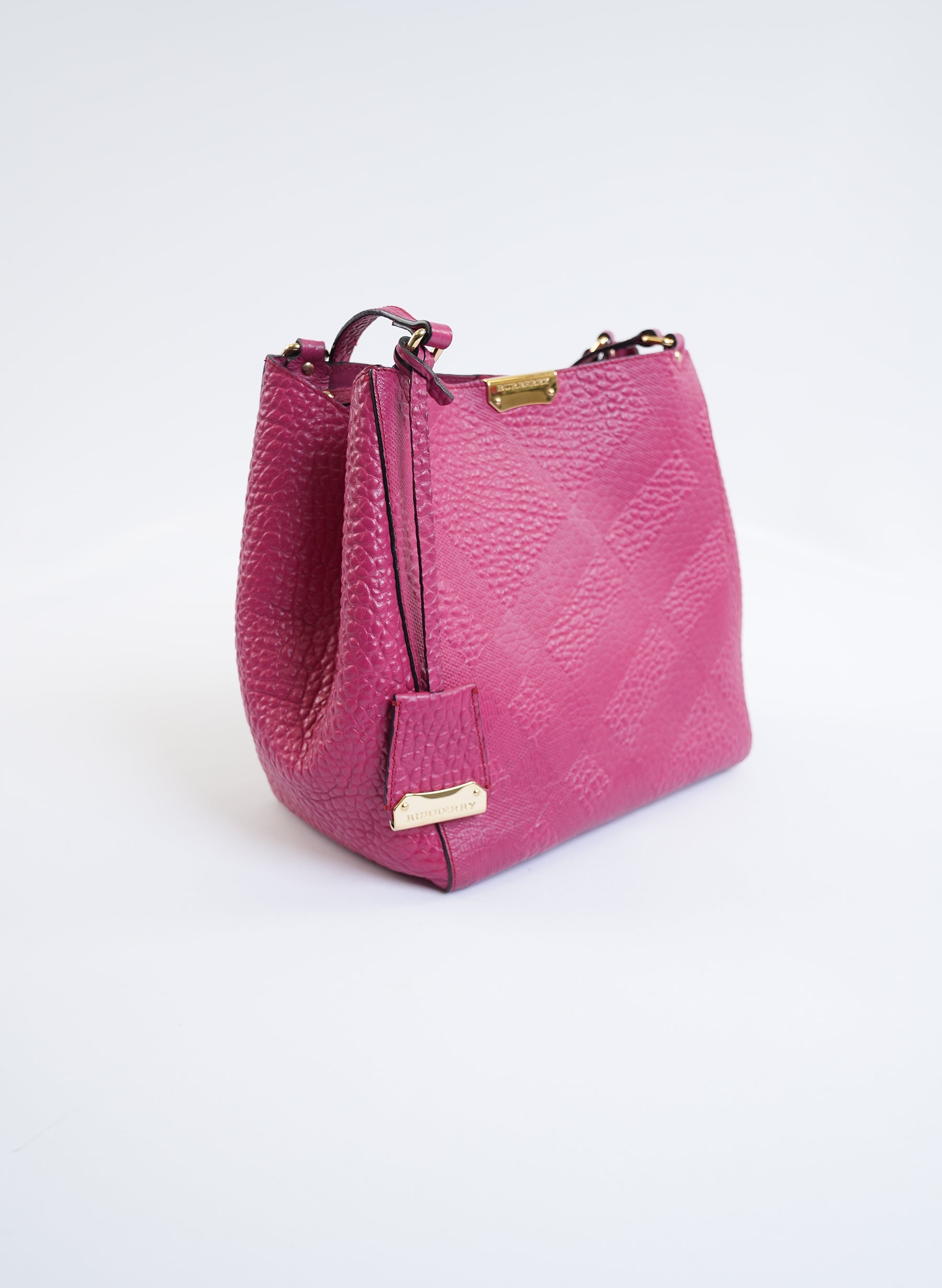 Burberry Canterbury Grain Calfskin Embossed Leather Bag