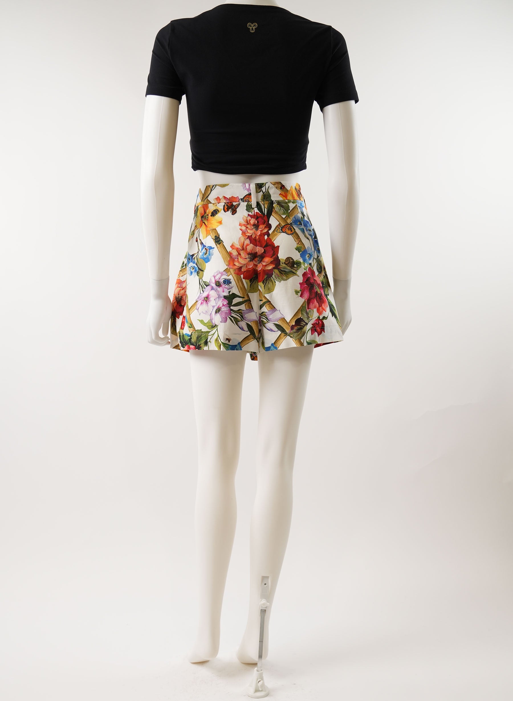 Dolce & Gabbana Floral Print Cotton Poplin Shorts