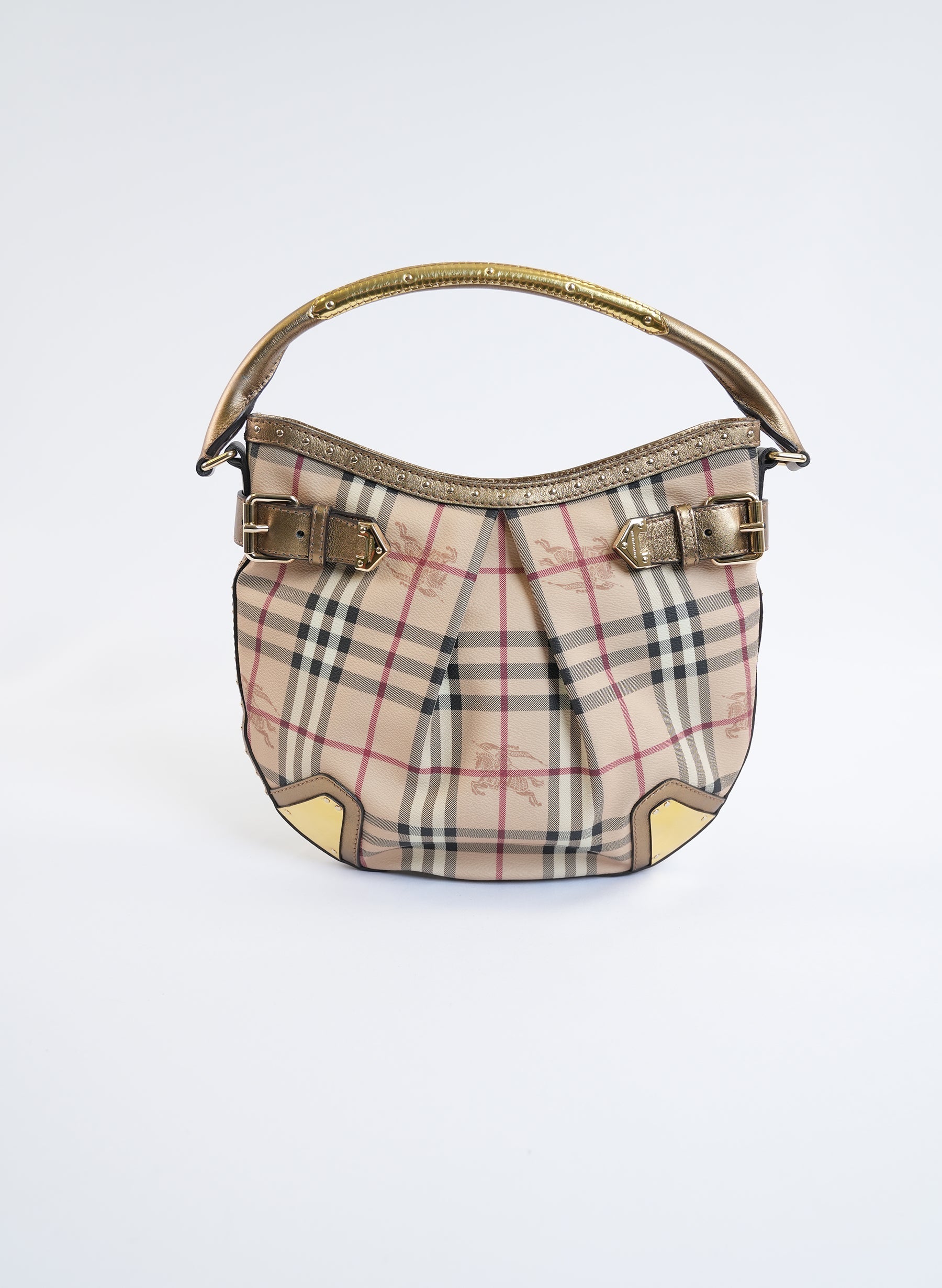 Burberry Haymarket Check Hobo Handbag