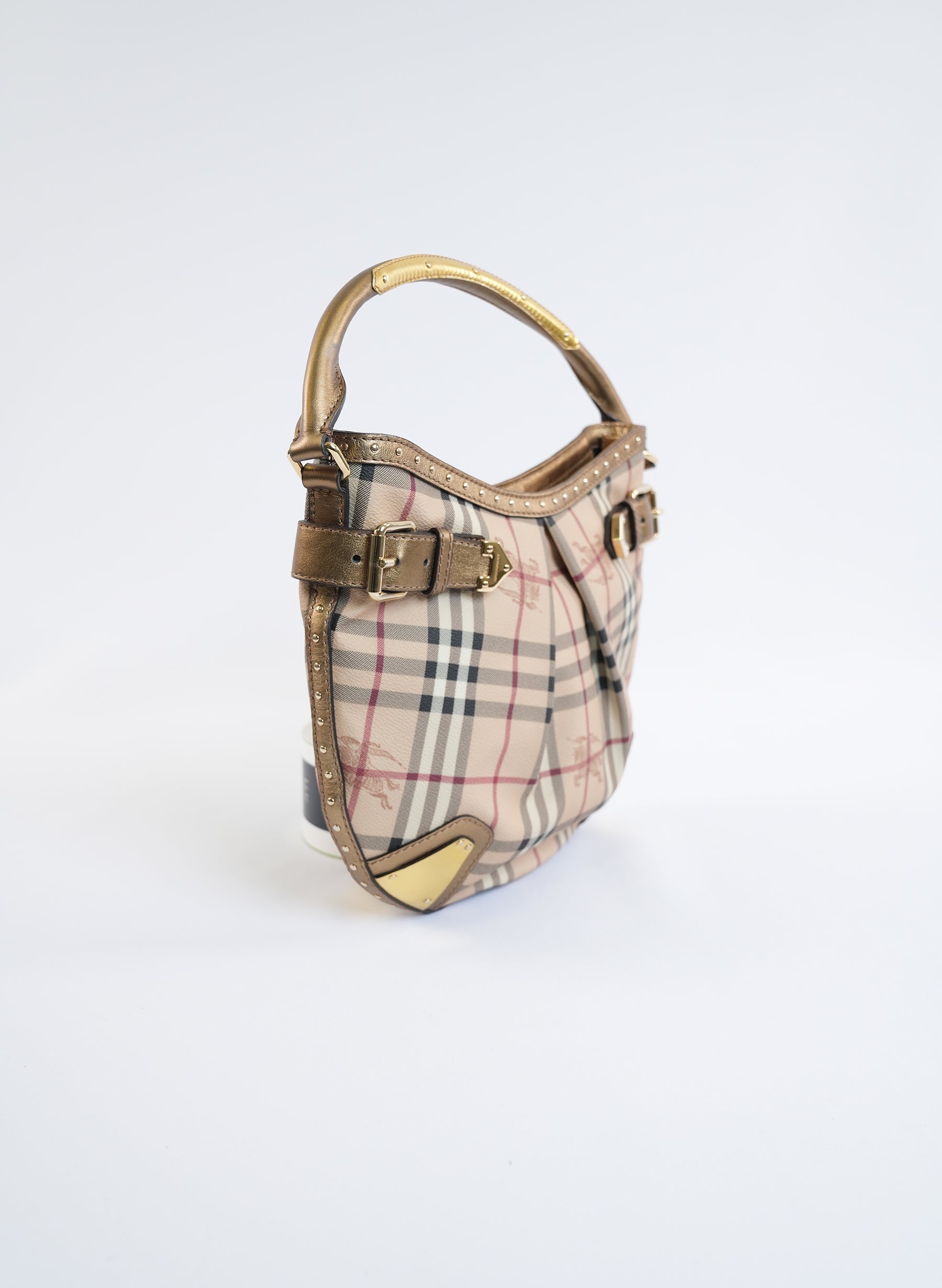 Burberry Haymarket Check Hobo Handbag