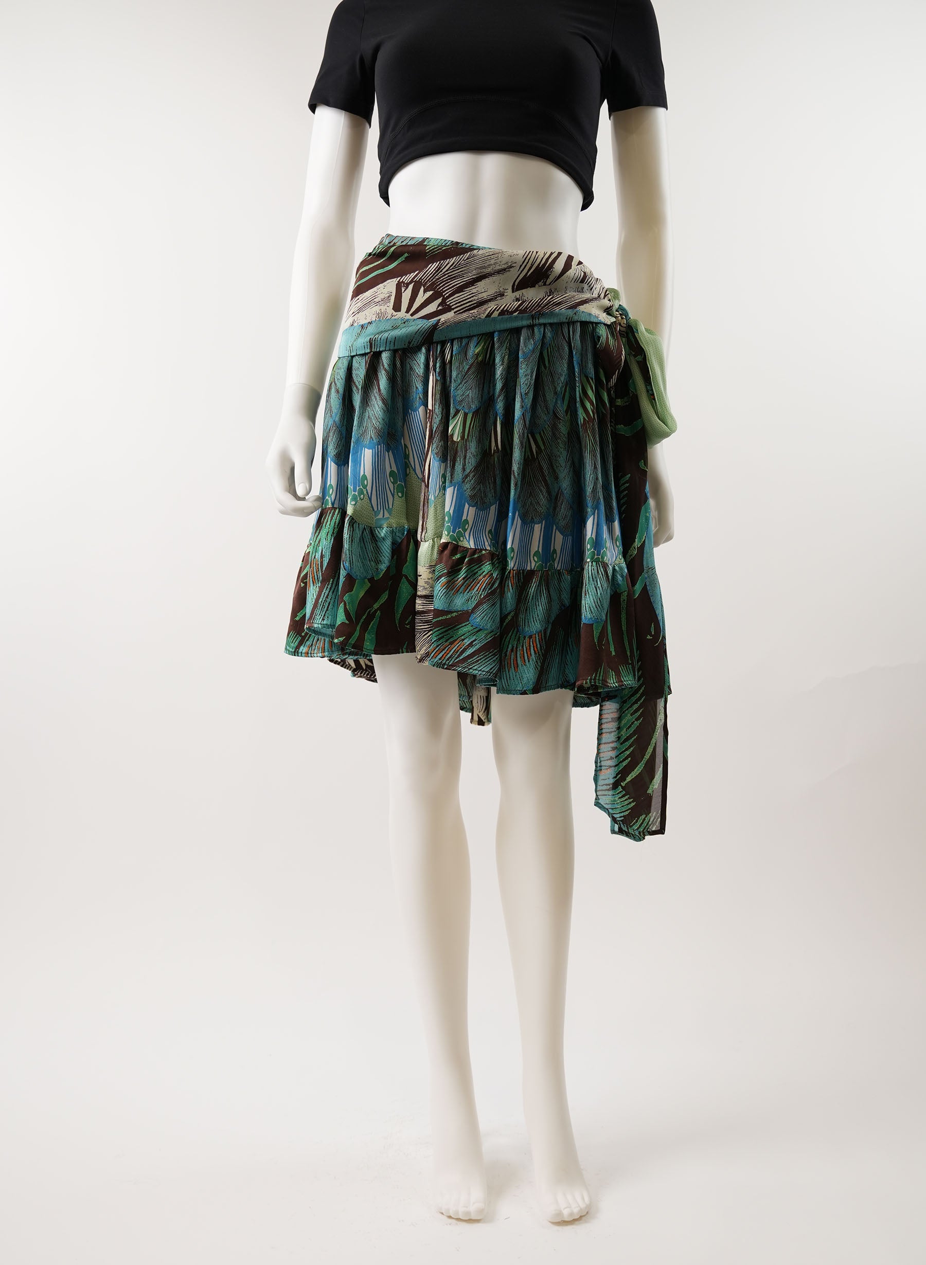 Roberto Cavalli Printed Silk Skirt