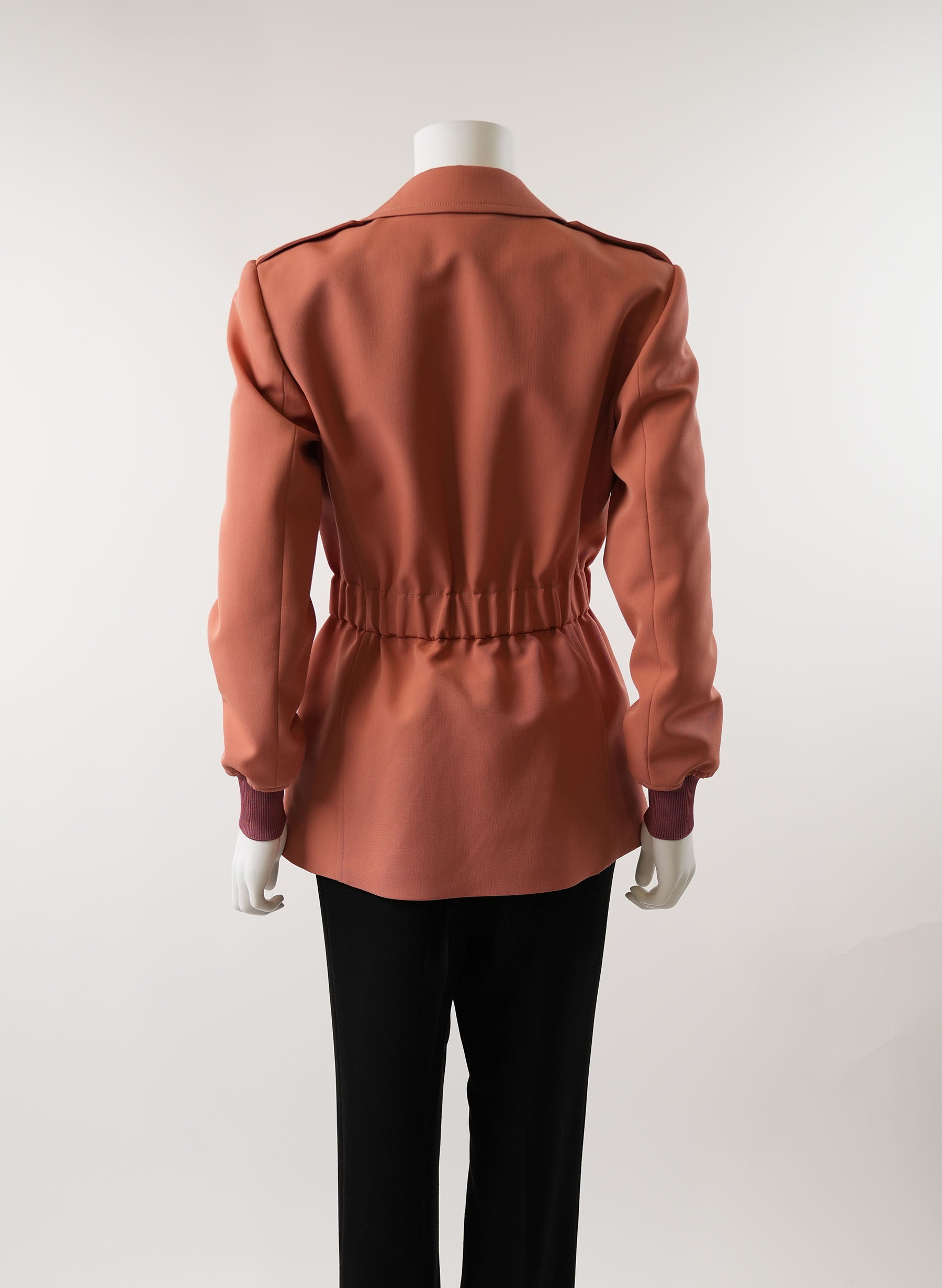 Chloe Virgin Wool Single-Breasted Blazer in Amber Brown