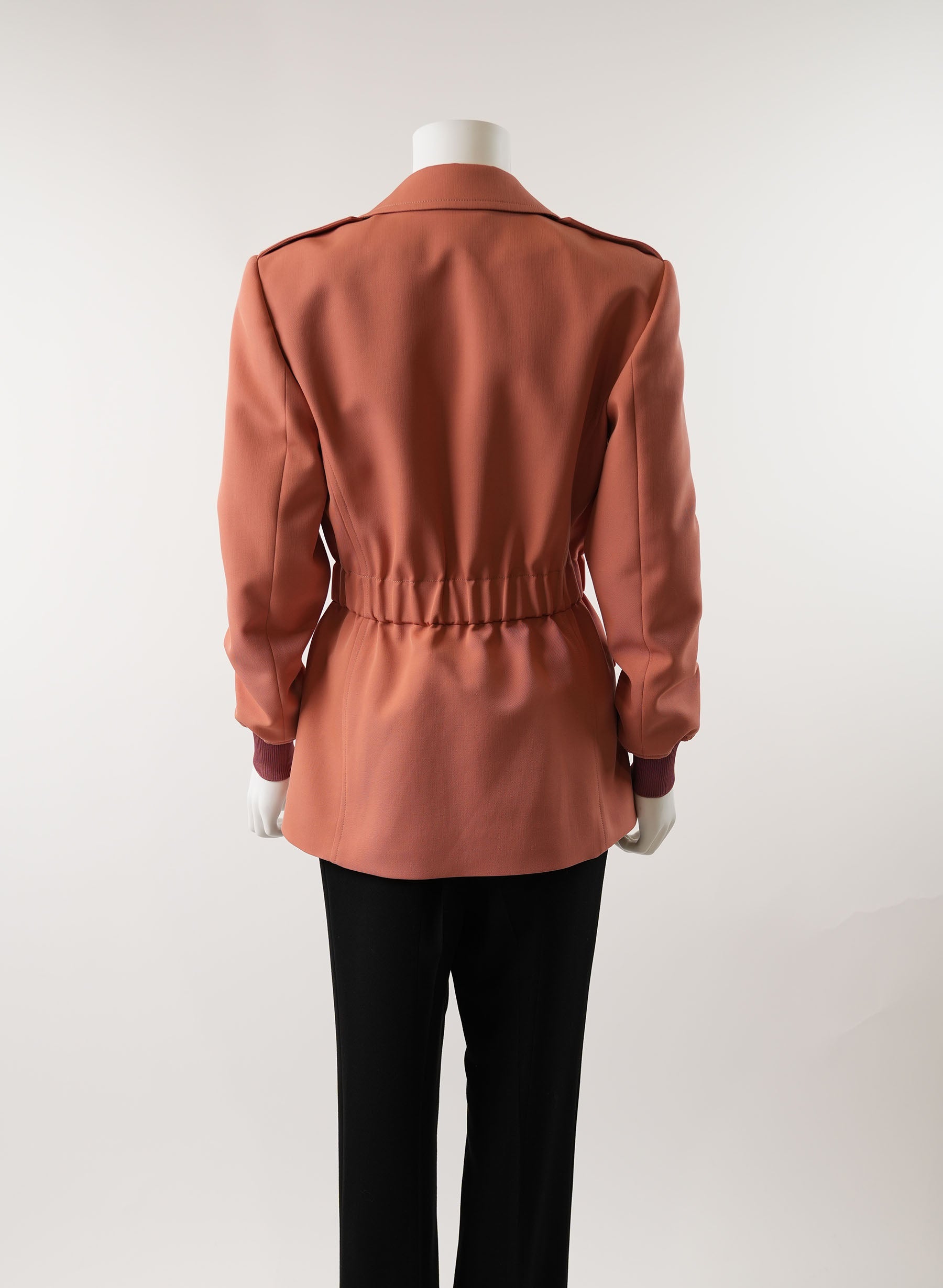 Chloe Virgin Wool Single-Breasted Blazer in Amber Brown