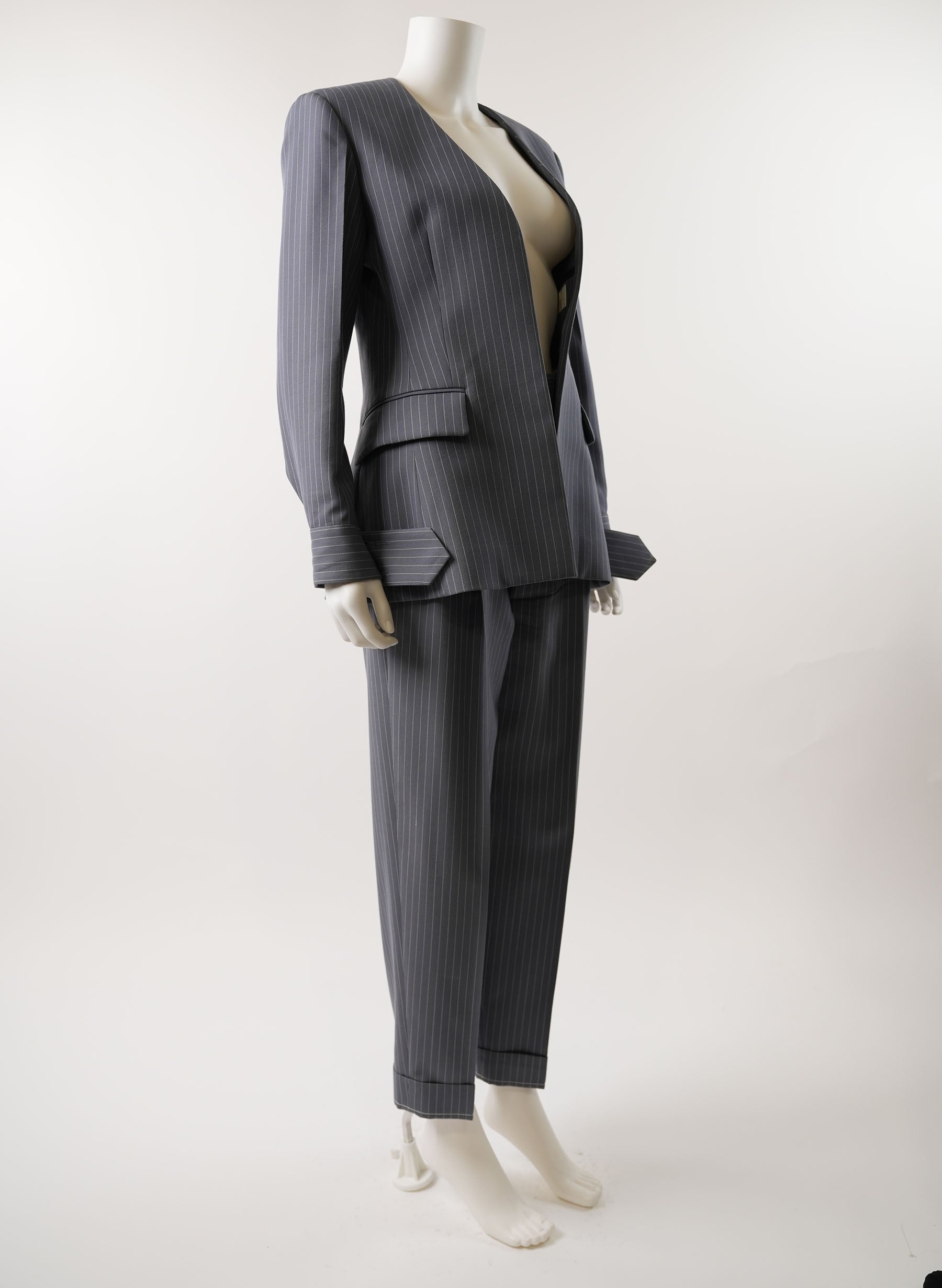 Chloe Pinstriped Grain De Poudre Wool Suit